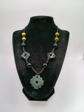 Chakana Inca Necklace Natural Stone Macramé Andean Spiritual Amulet