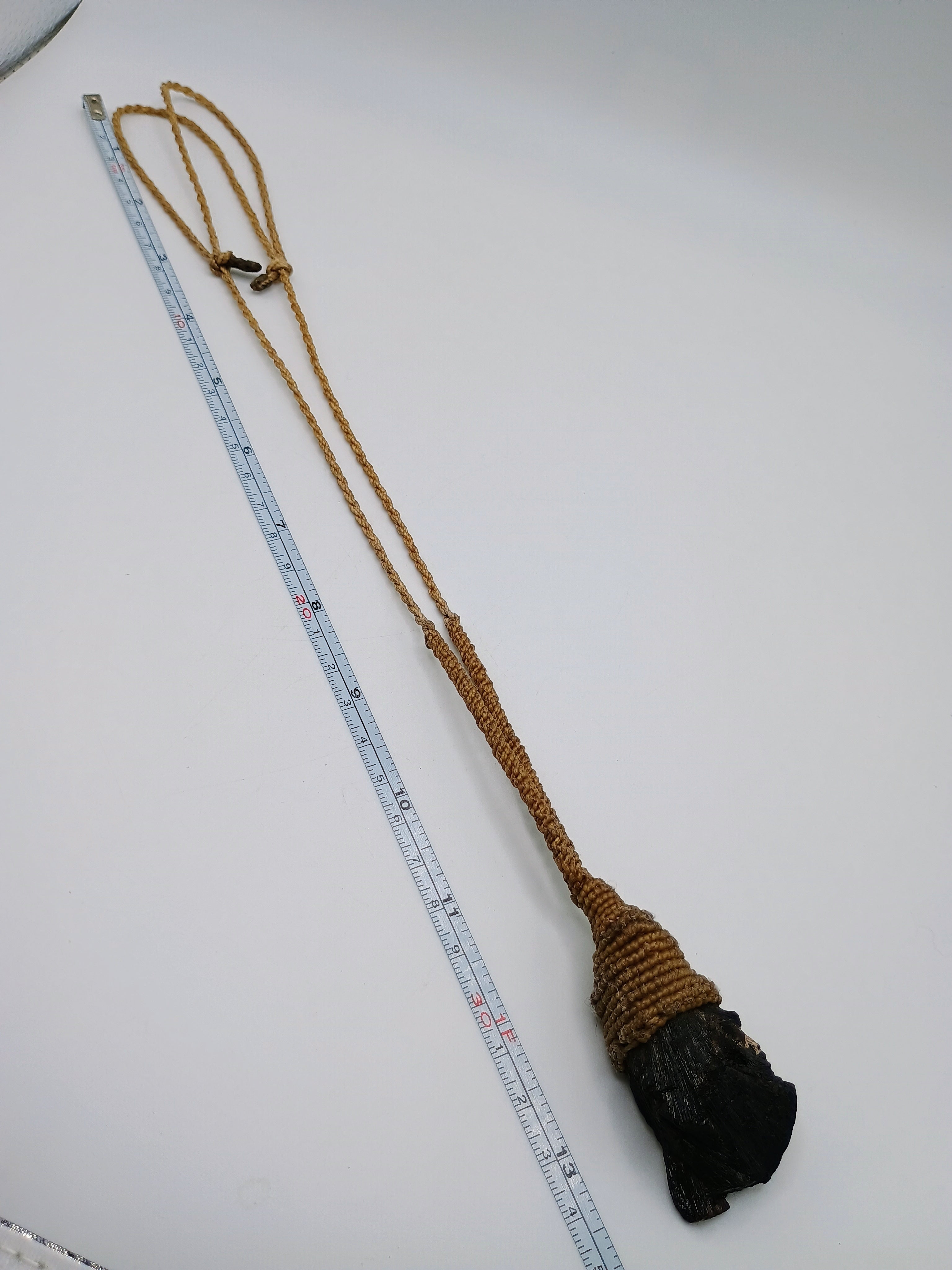 Handmade Macrame Necklace with Natural Black Tourmaline