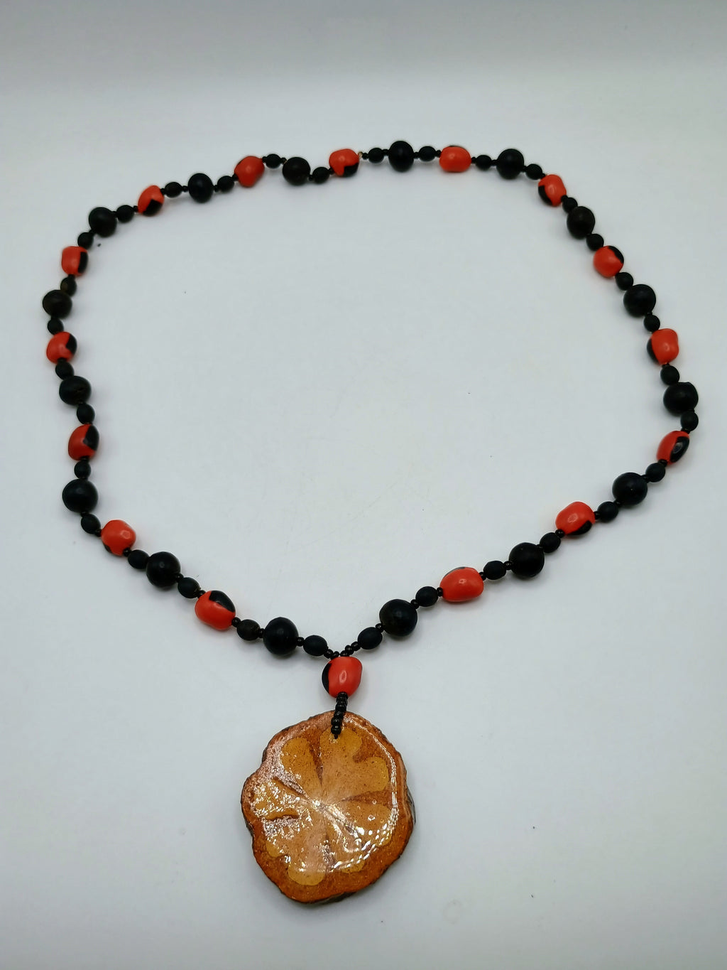 Handmade Huayruro Seed Necklace - Natural Spiritual Amulet