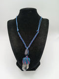 Handmade Macrame Necklace with Natural Crystal Quartz, Spiritual Amulet