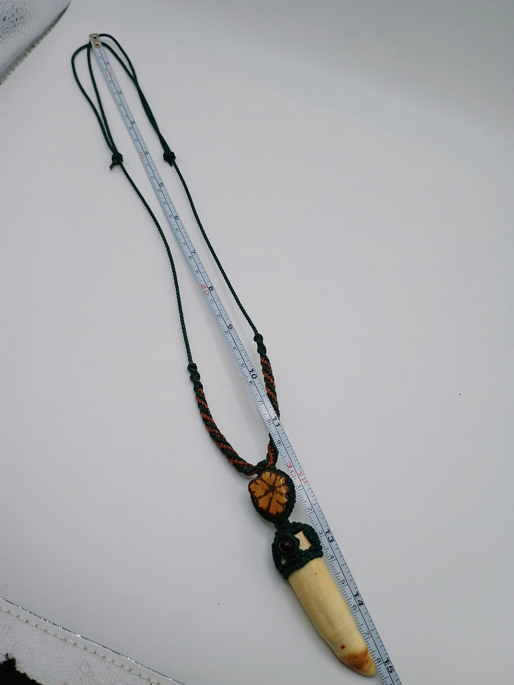 Handmade Shamanic Amulet Macrame Necklace Ayahuasca Flower