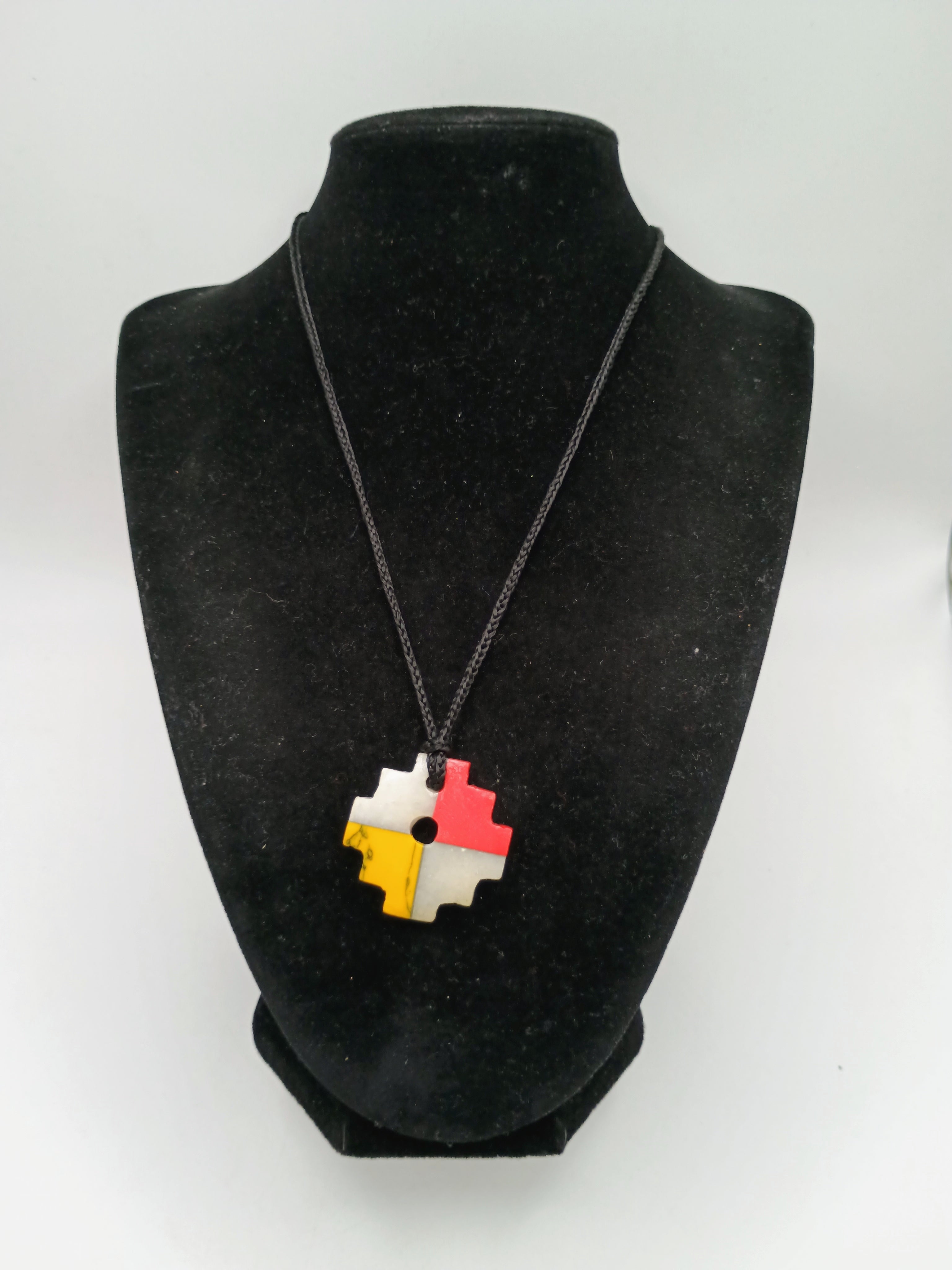 Chakana Inca Natural Stone Spiritual Amulet Necklace