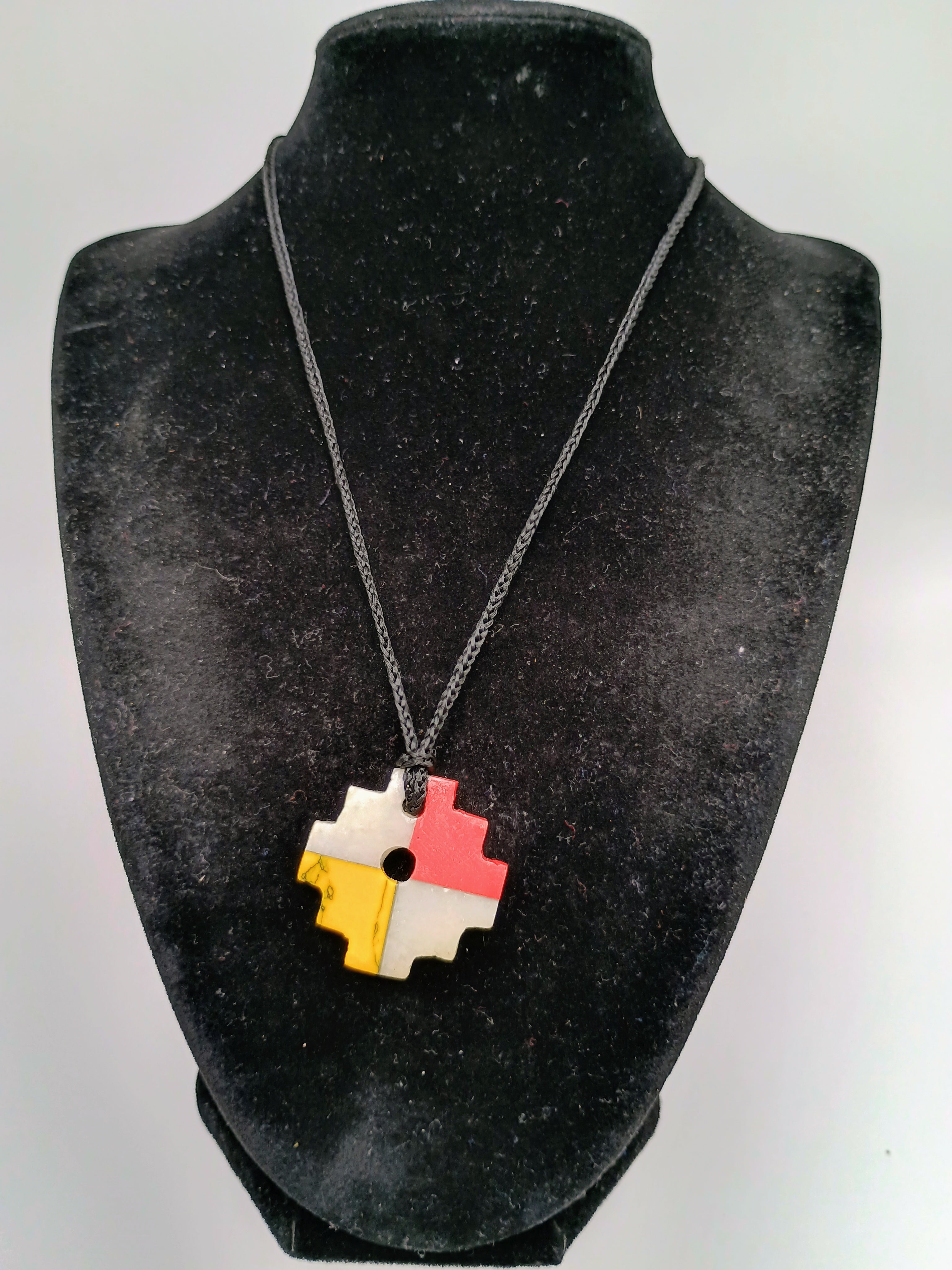 Chakana Inca Natural Stone Spiritual Amulet Necklace