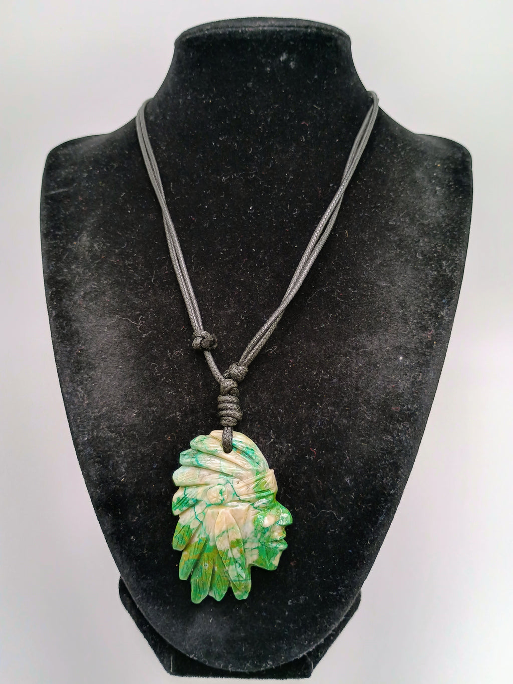 Inca Head Necklace Natural Stone Pendant Pre-Columbian Culture