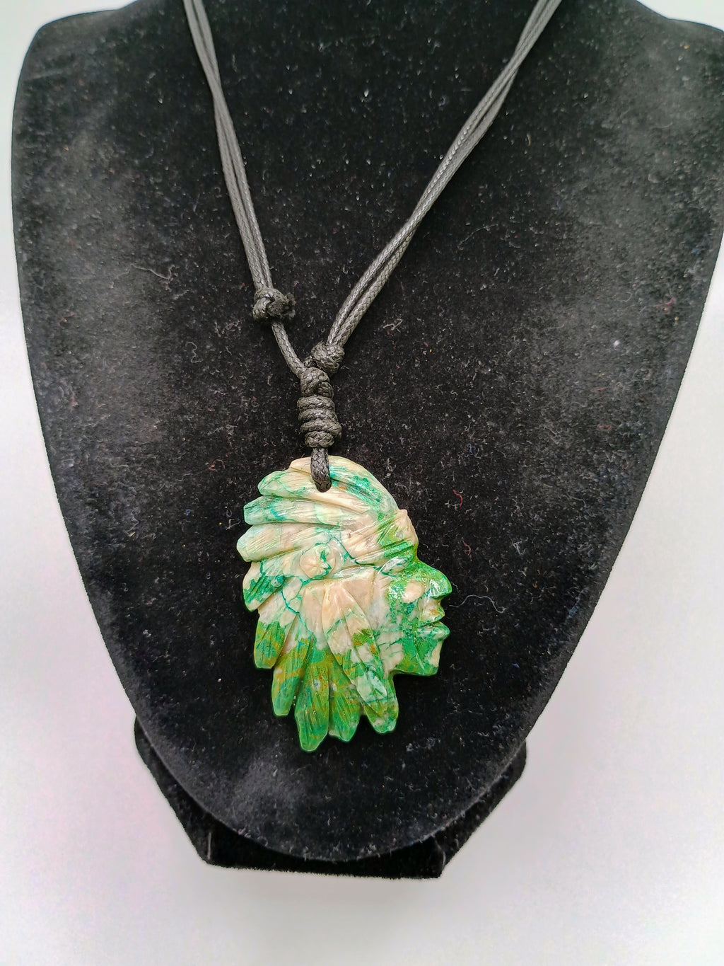 Inca Head Necklace Natural Stone Pendant Pre-Columbian Culture