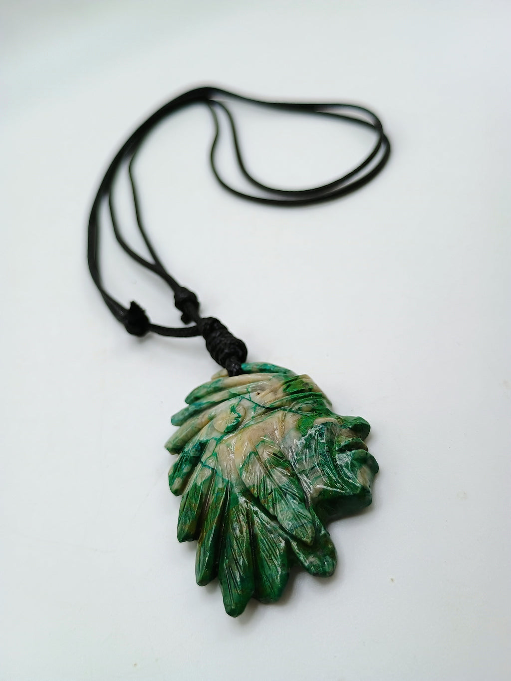 Inca Head Necklace Natural Stone Pendant Pre-Columbian Culture