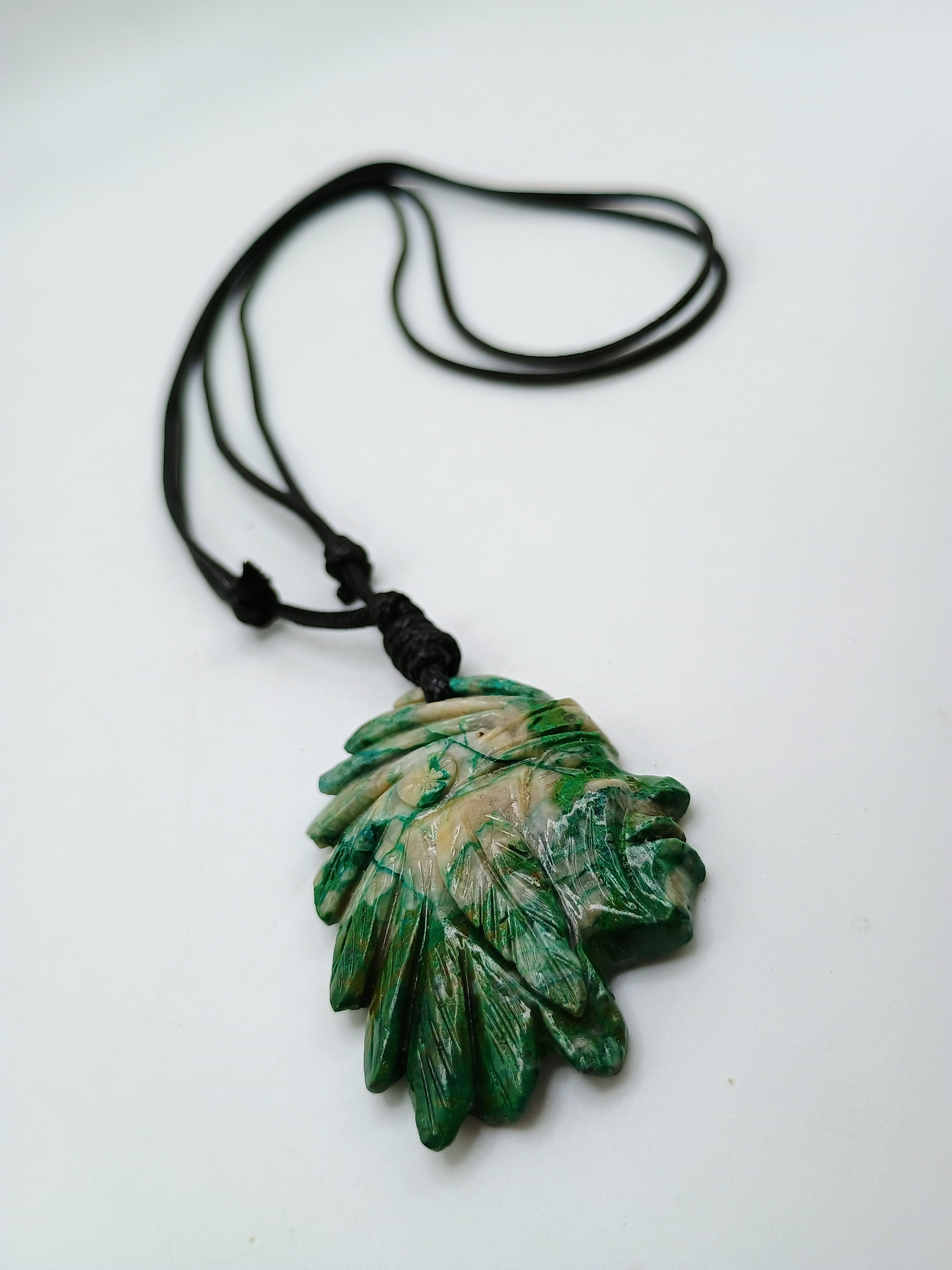 Inca Head Necklace Natural Stone Pendant Pre-Columbian Culture
