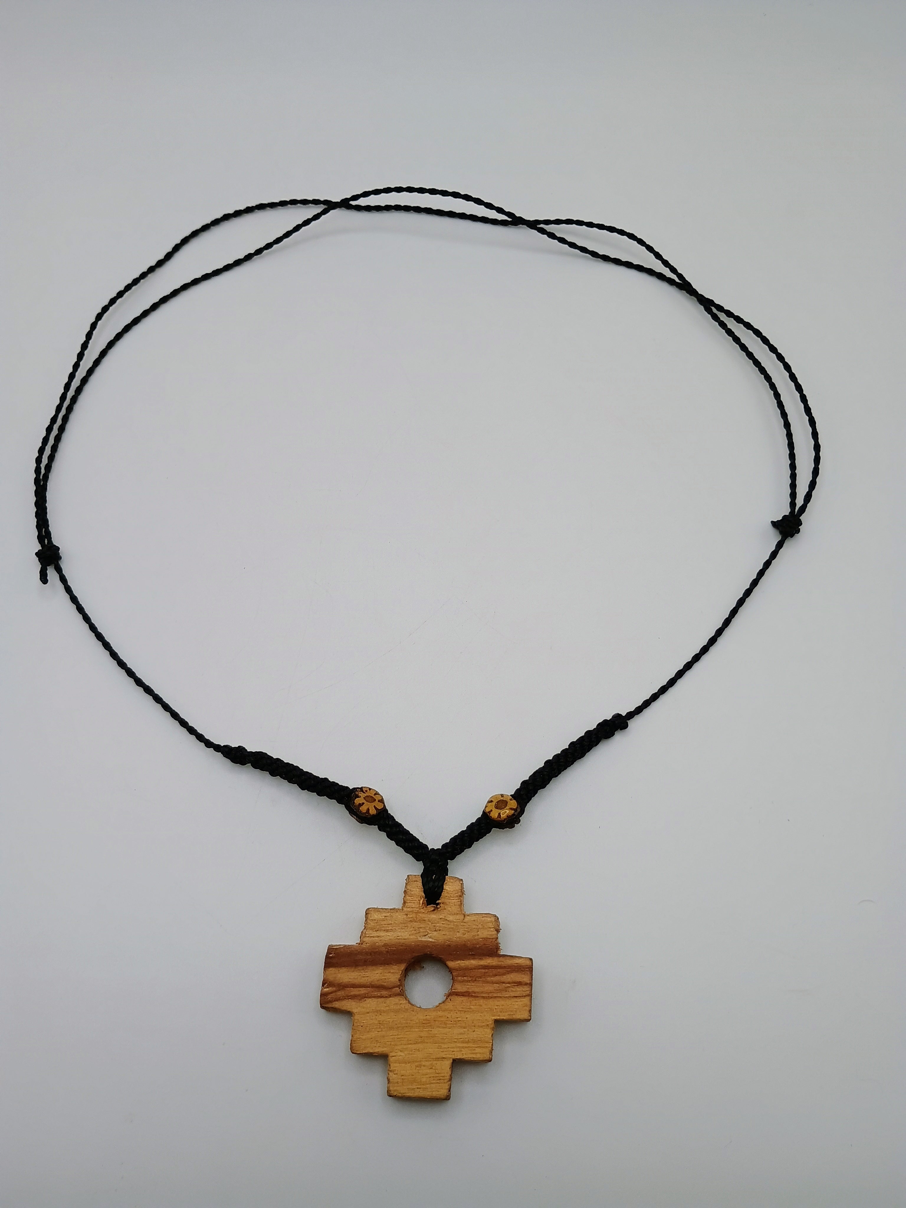 Chakana Necklace Chonta Wood Handmade Macrame