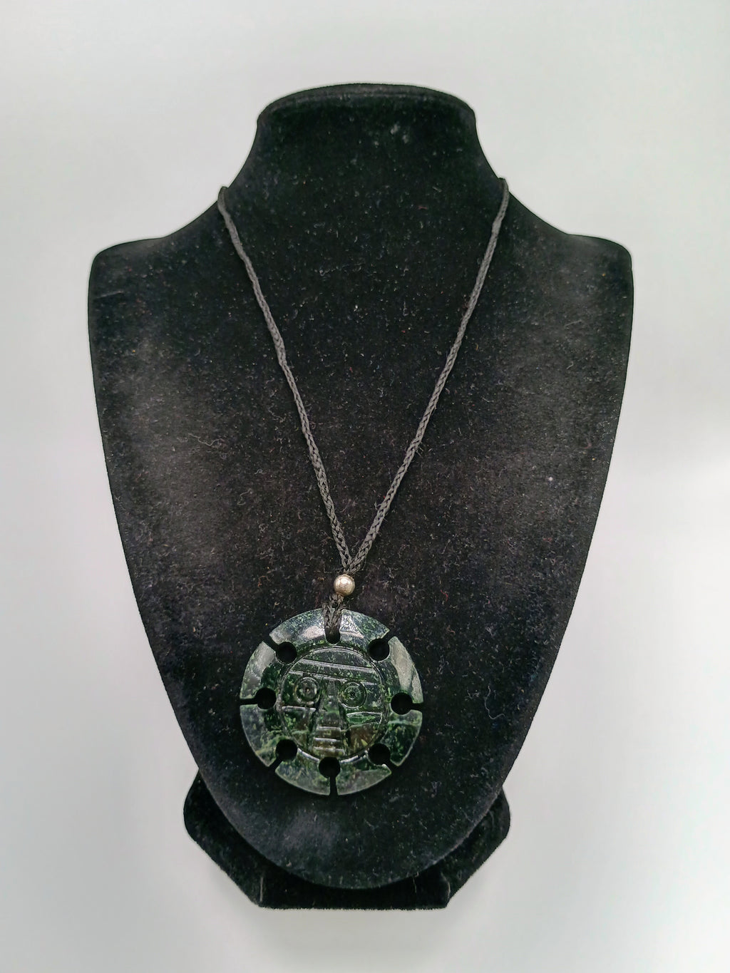 Inca Sun Necklace Hand Carved Stone Pendant Pre-Columbian Culture