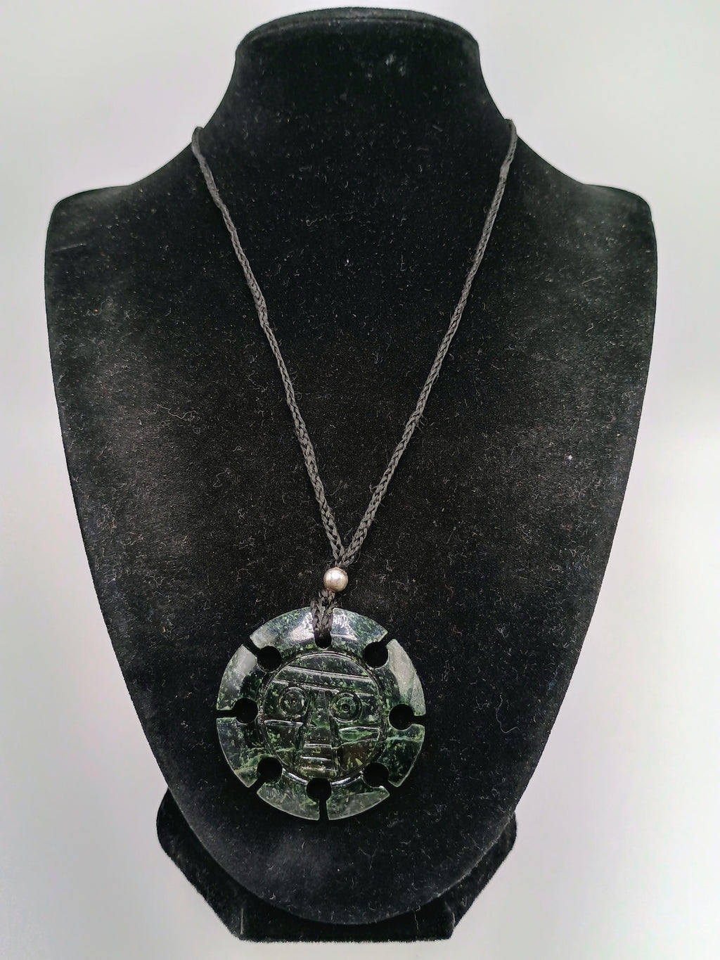 Inca Sun Necklace Hand Carved Stone Pendant Pre-Columbian Culture