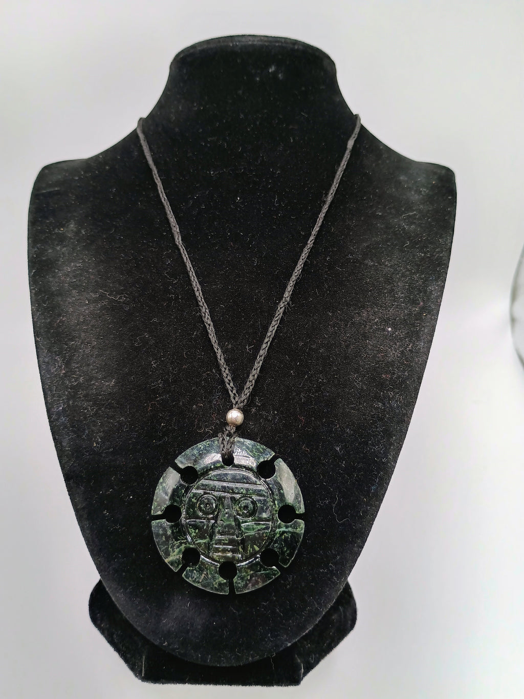 Inca Sun Necklace Hand Carved Stone Pendant Pre-Columbian Culture