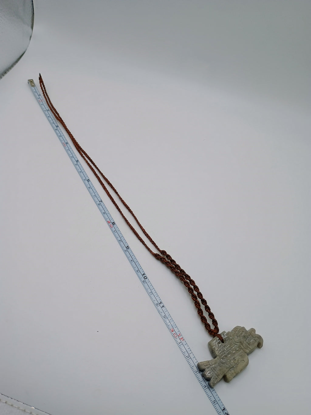 Eagle Necklace Carved Natural Stone Macrame Power Amulet