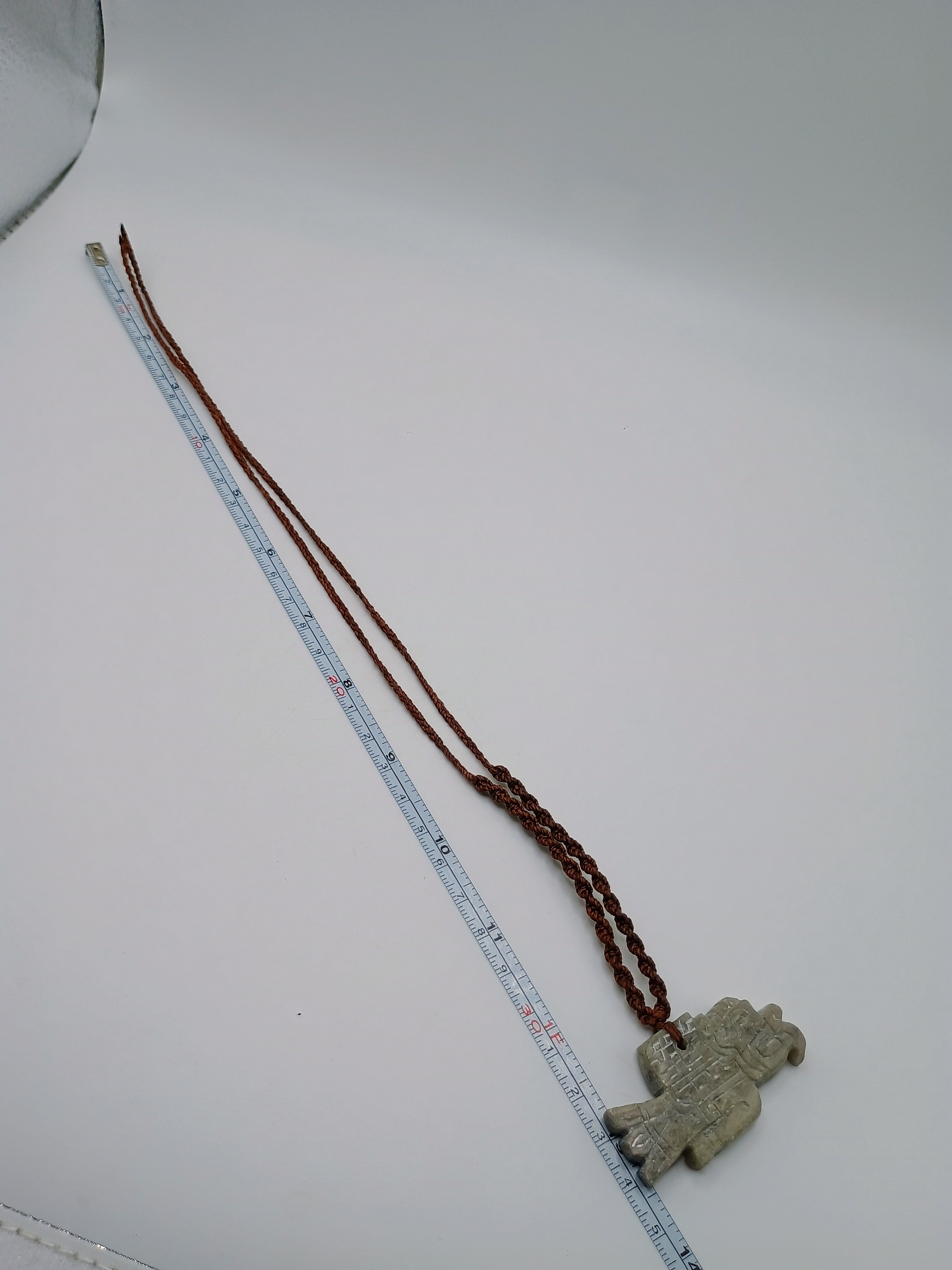 Eagle Necklace Carved Natural Stone Macrame Power Amulet