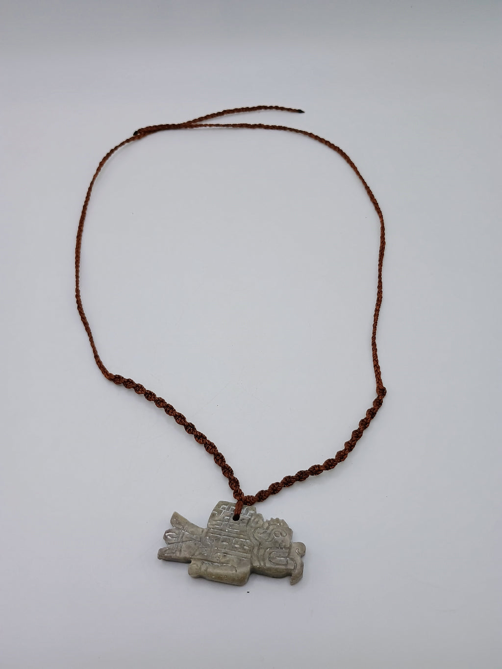 Eagle Necklace Carved Natural Stone Macrame Power Amulet