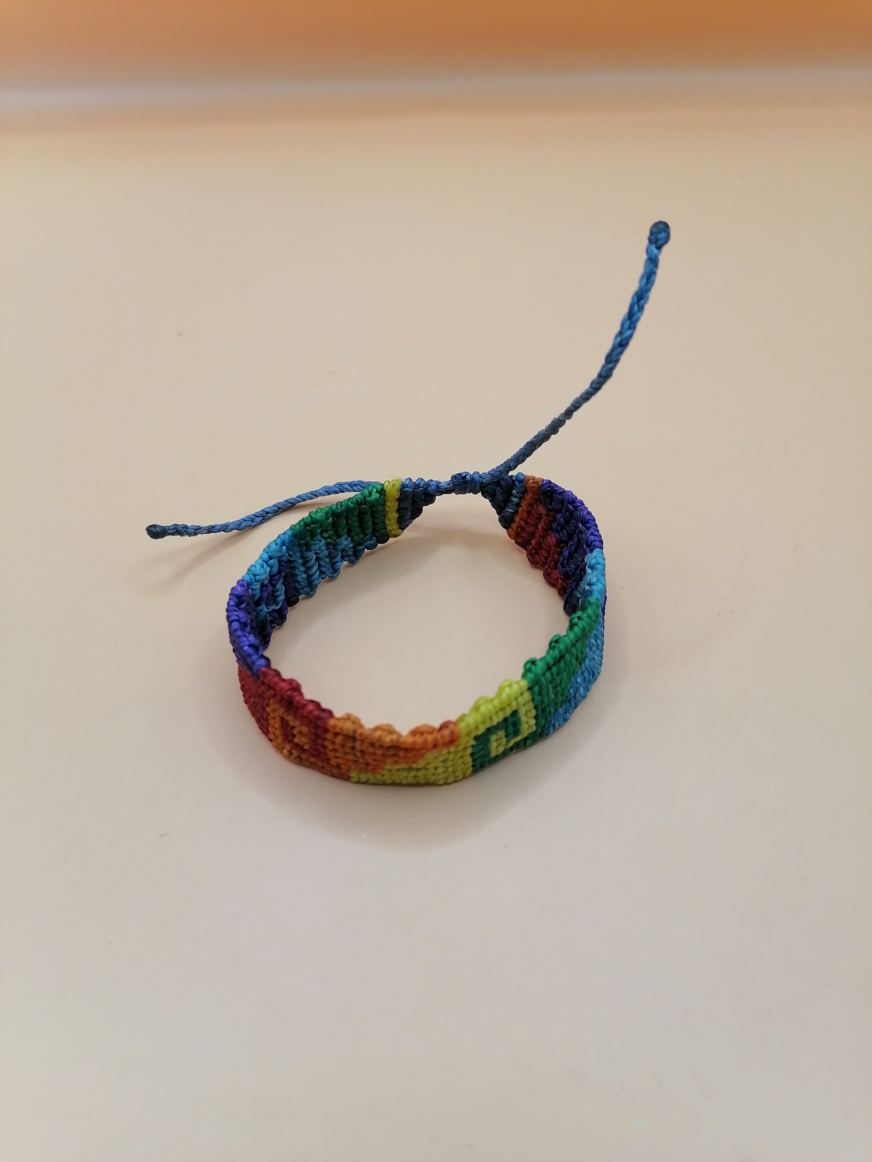 Macrame Bracelet, Labyrinth Design, Handmade, Adjustable