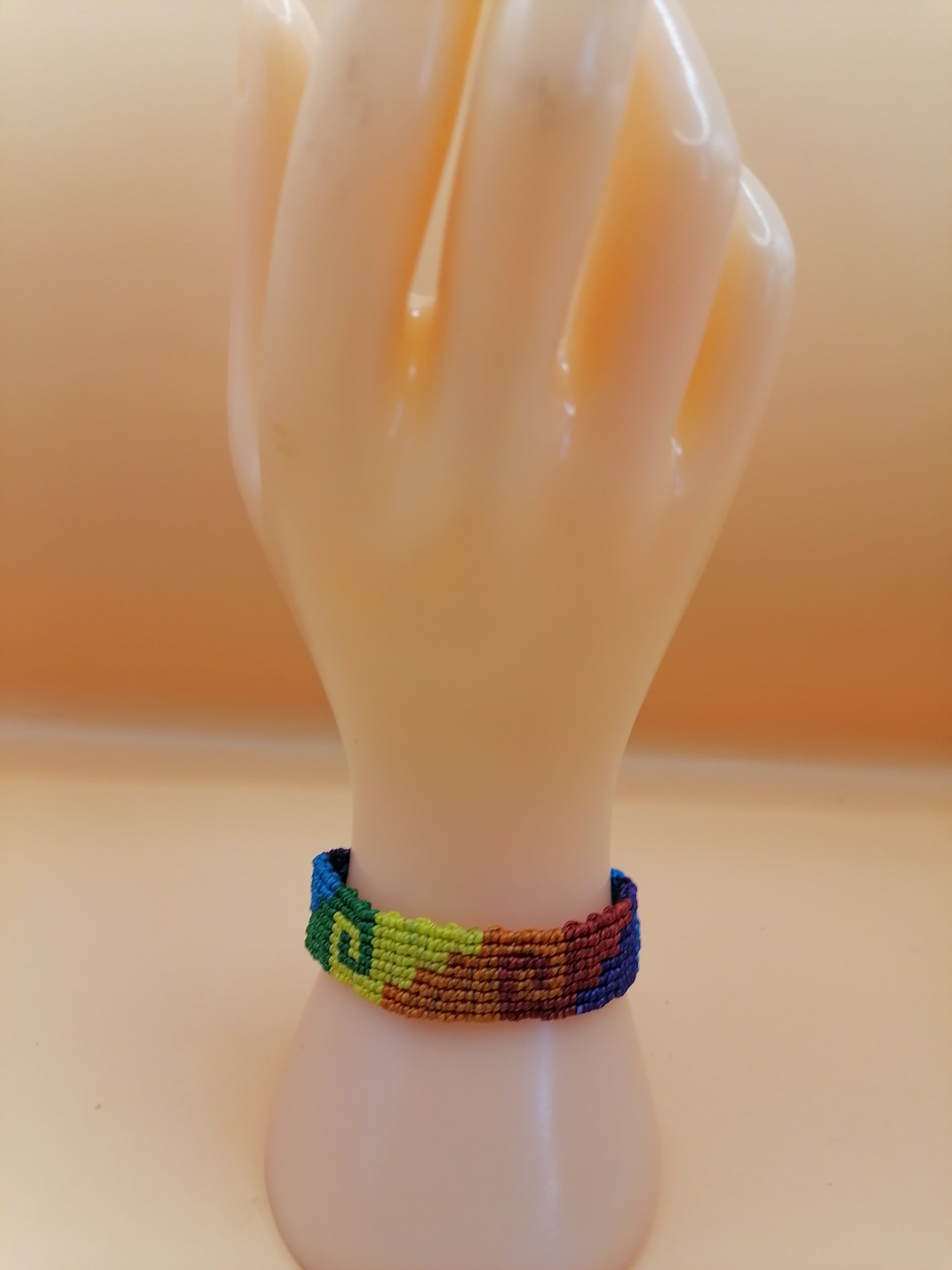 Rainbow Pride Gay Pride Labyrinth Woven Bracelet