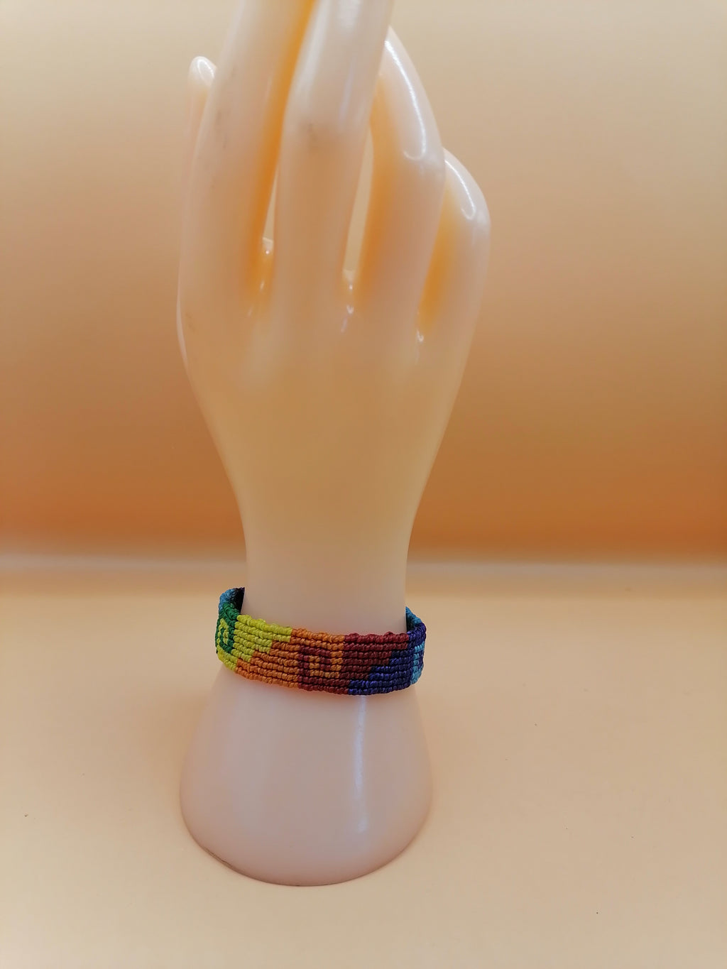 Handmade Rainbow Maze Macrame Bracelet LGBTQ Pride