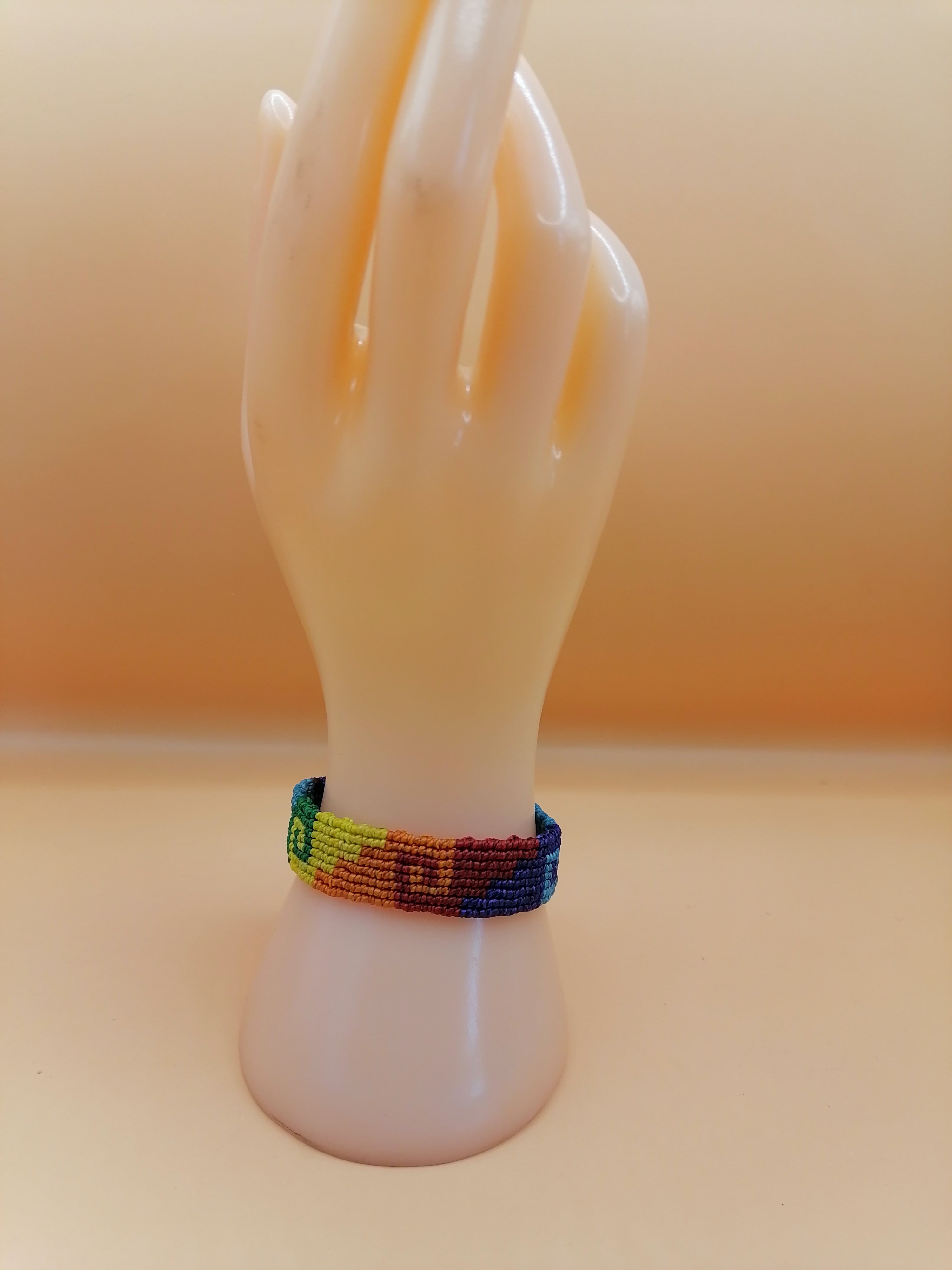 Gay Pride Flag Bracelet Love Friendship Handwoven Macrame LGBT Rainbow