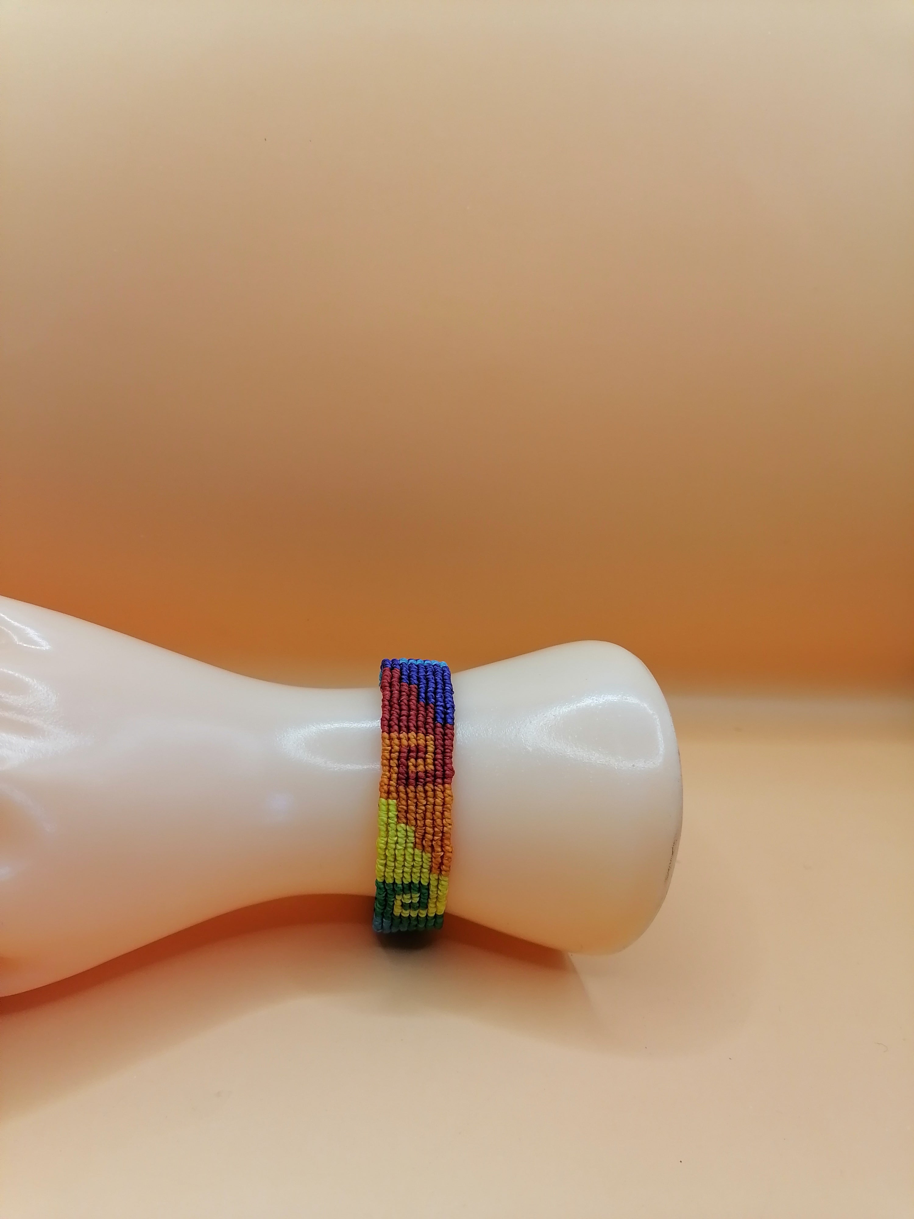 Gay Pride Flag Bracelet Love Friendship Handwoven Macrame LGBT Rainbow