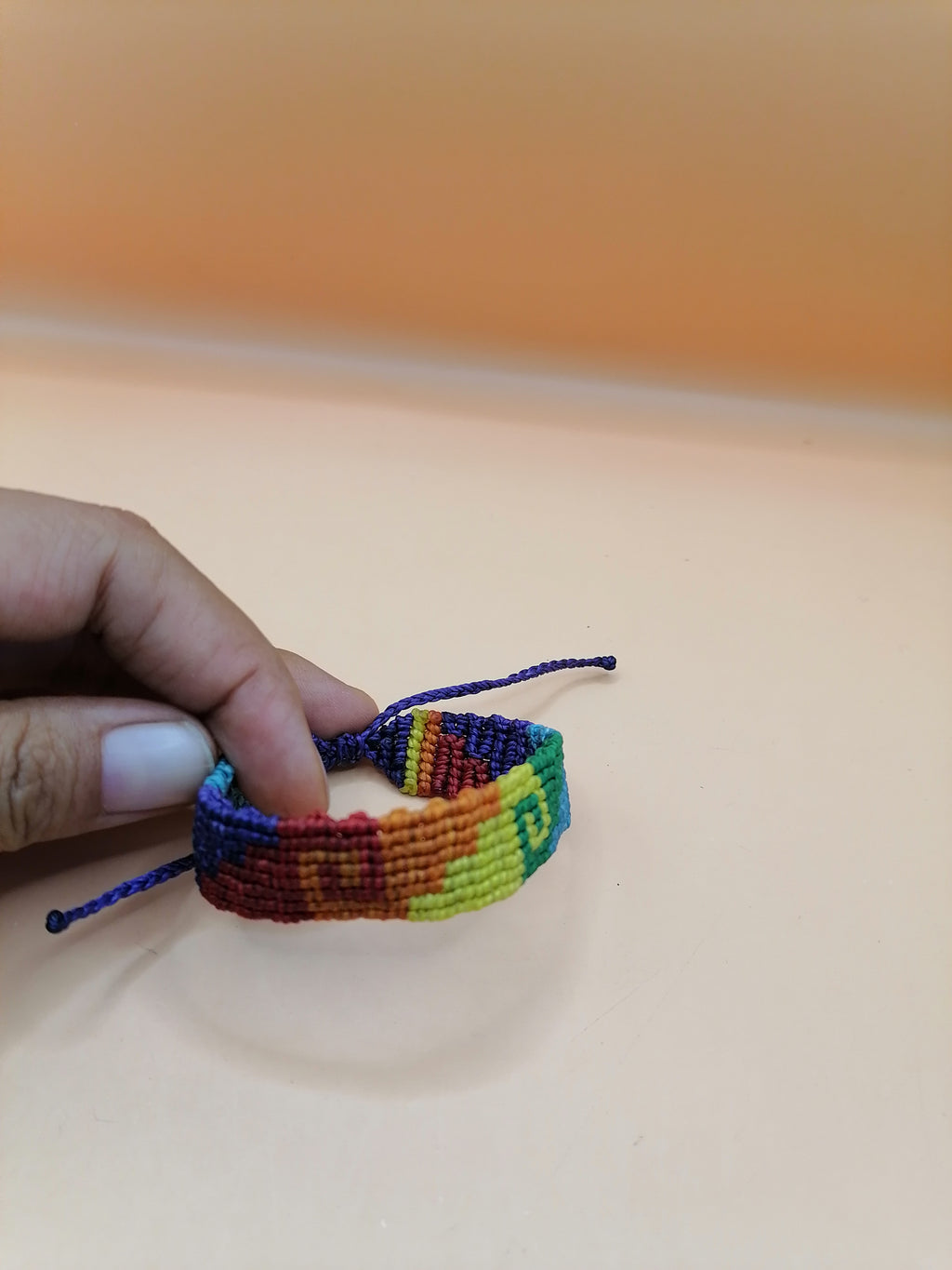 Gay Pride Flag Bracelet Love Friendship Handwoven Macrame LGBT Rainbow