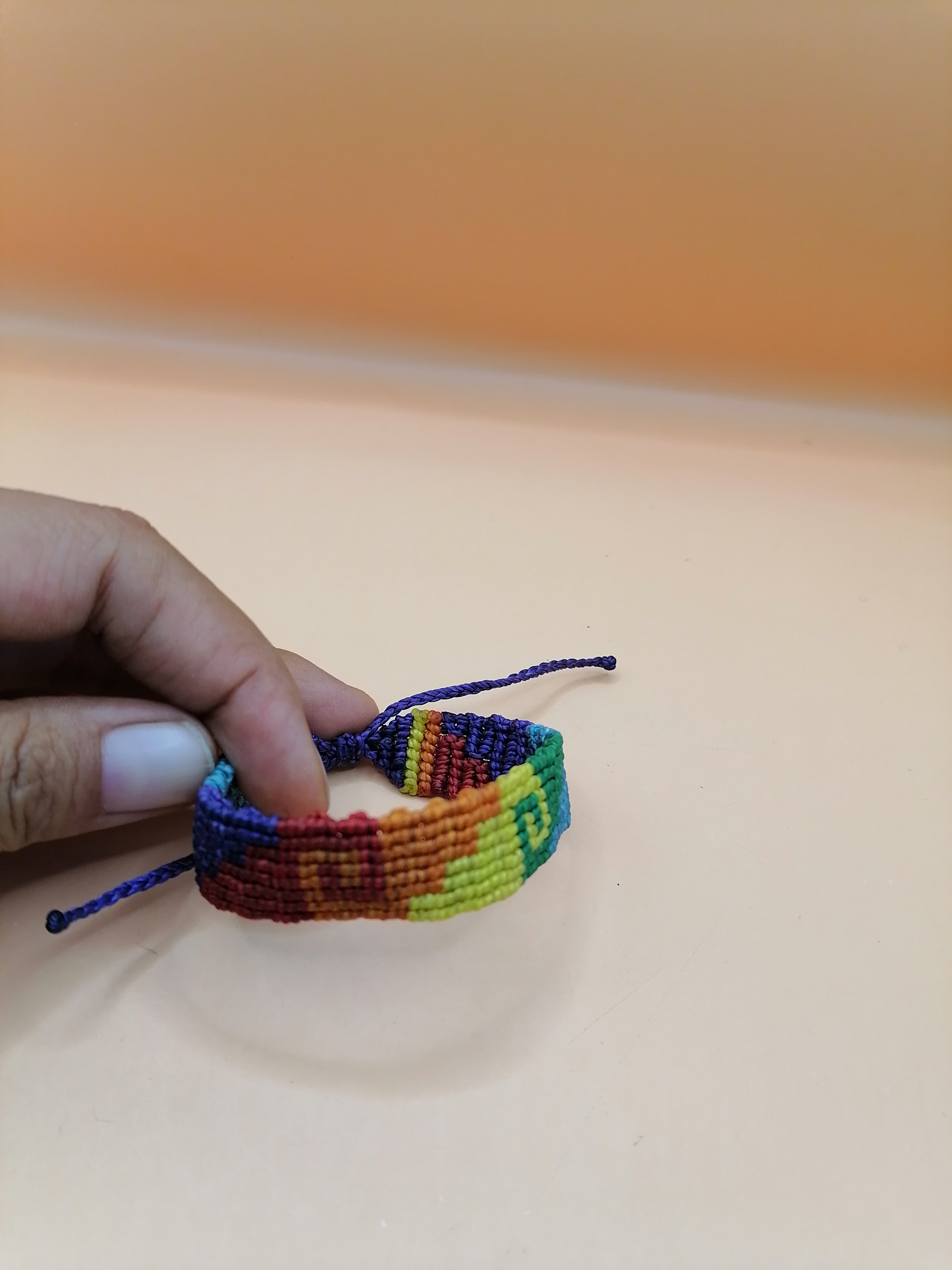 Gay Pride Flag Bracelet Love Friendship Handwoven Macrame LGBT Rainbow