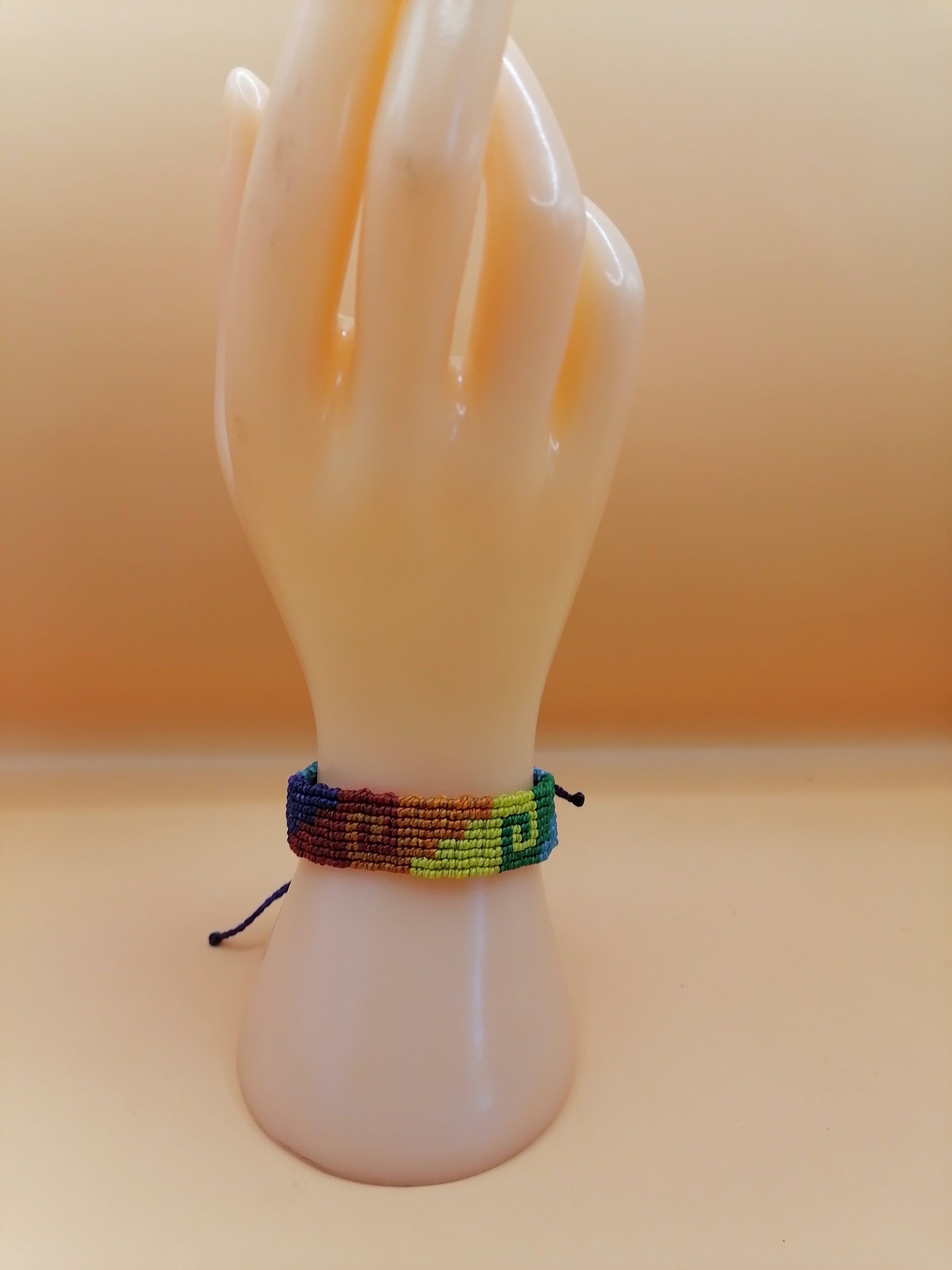 Gay Pride Flag Bracelet Love Friendship Handwoven Macrame LGBT Rainbow
