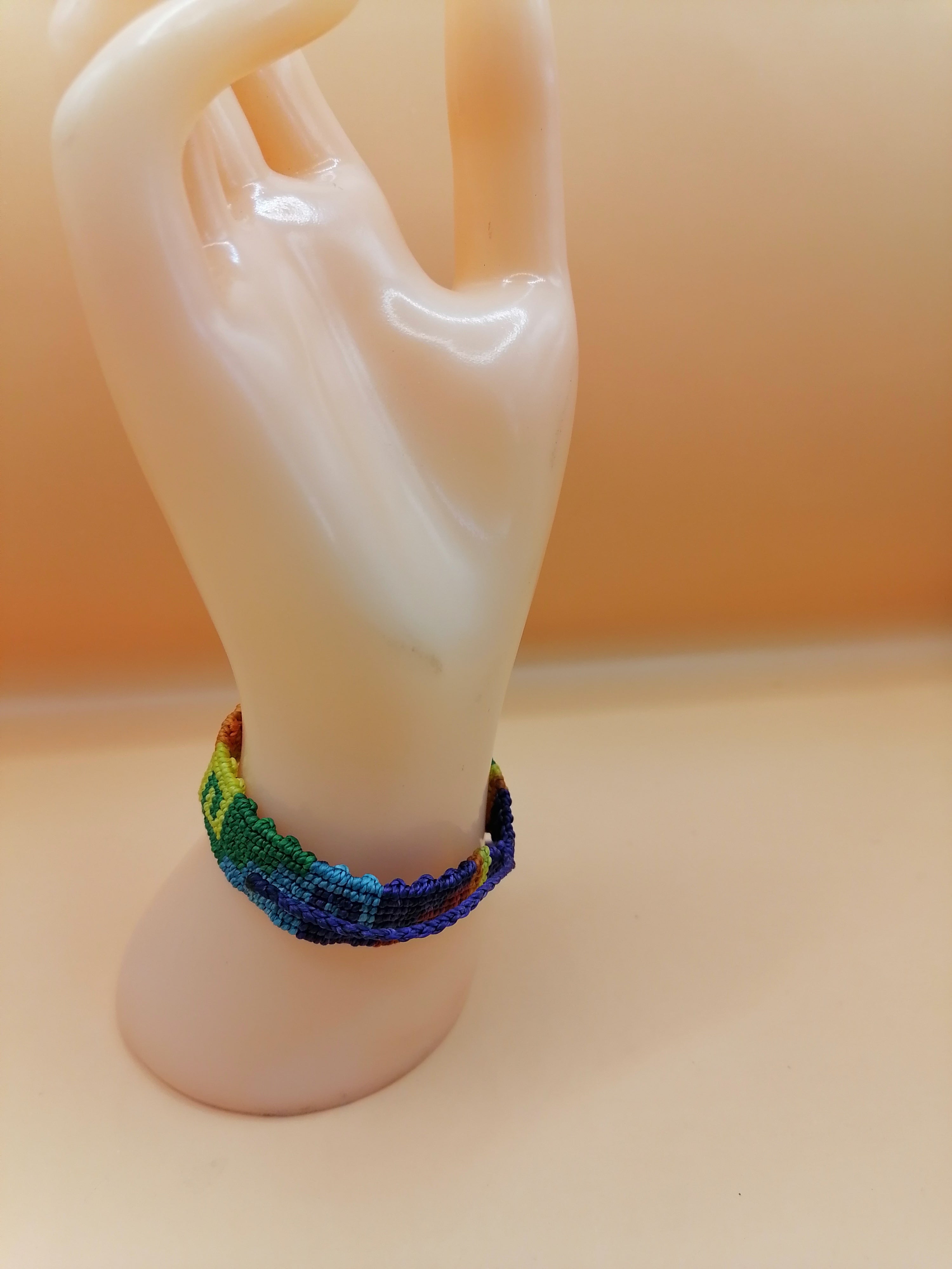 Gay Pride Flag Bracelet Love Friendship Handwoven Macrame LGBT Rainbow