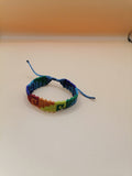 Gay Pride Flag Bracelet Love Friendship Handwoven Lesbian LGBT Rainbow