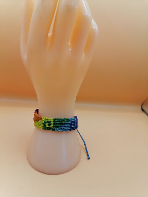 Gay Pride Flag Bracelet Love Friendship Handwoven Lesbian LGBT Rainbow