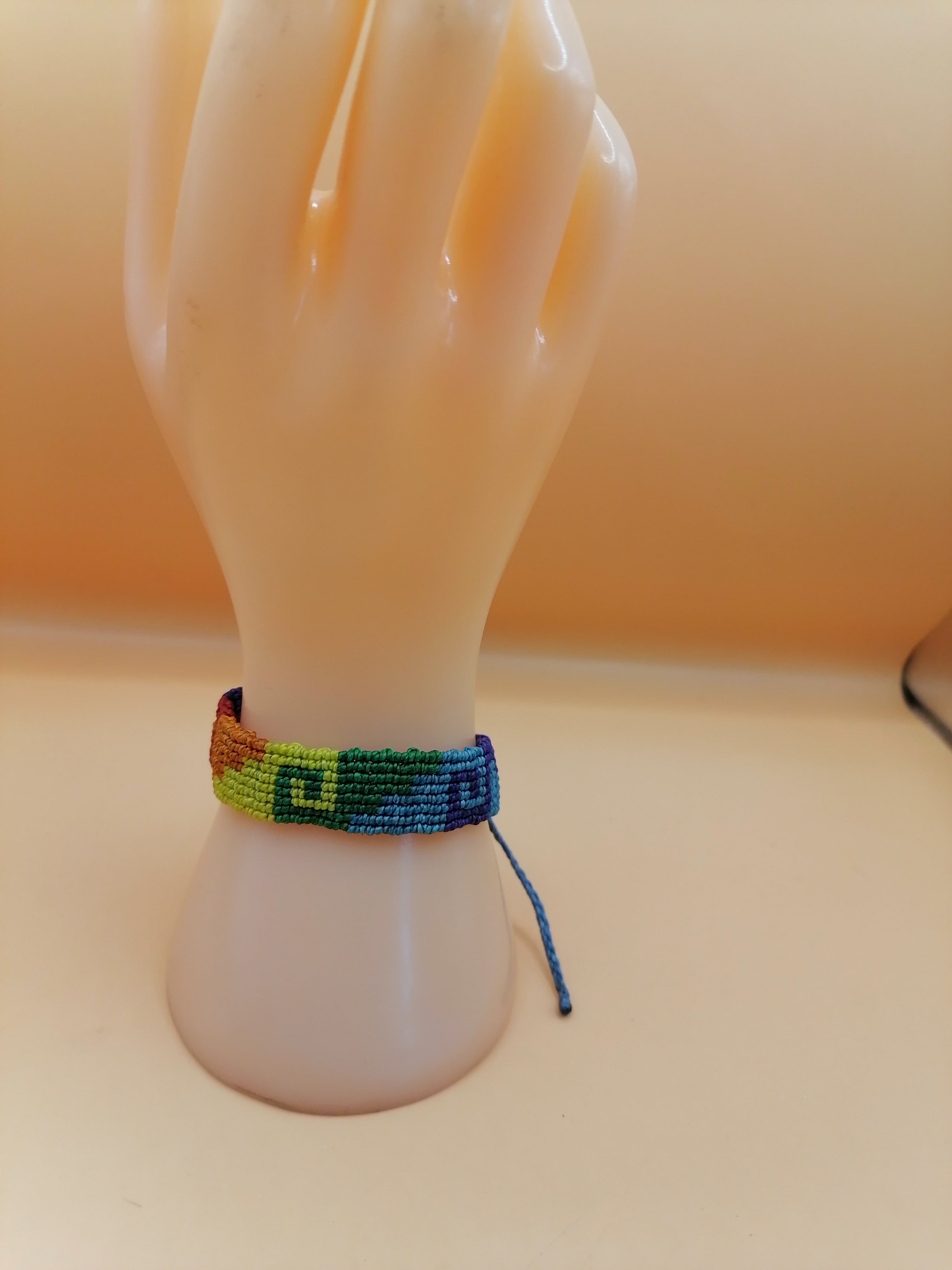 Gay Pride Flag Bracelet Love Friendship Handwoven Lesbian LGBT Rainbow