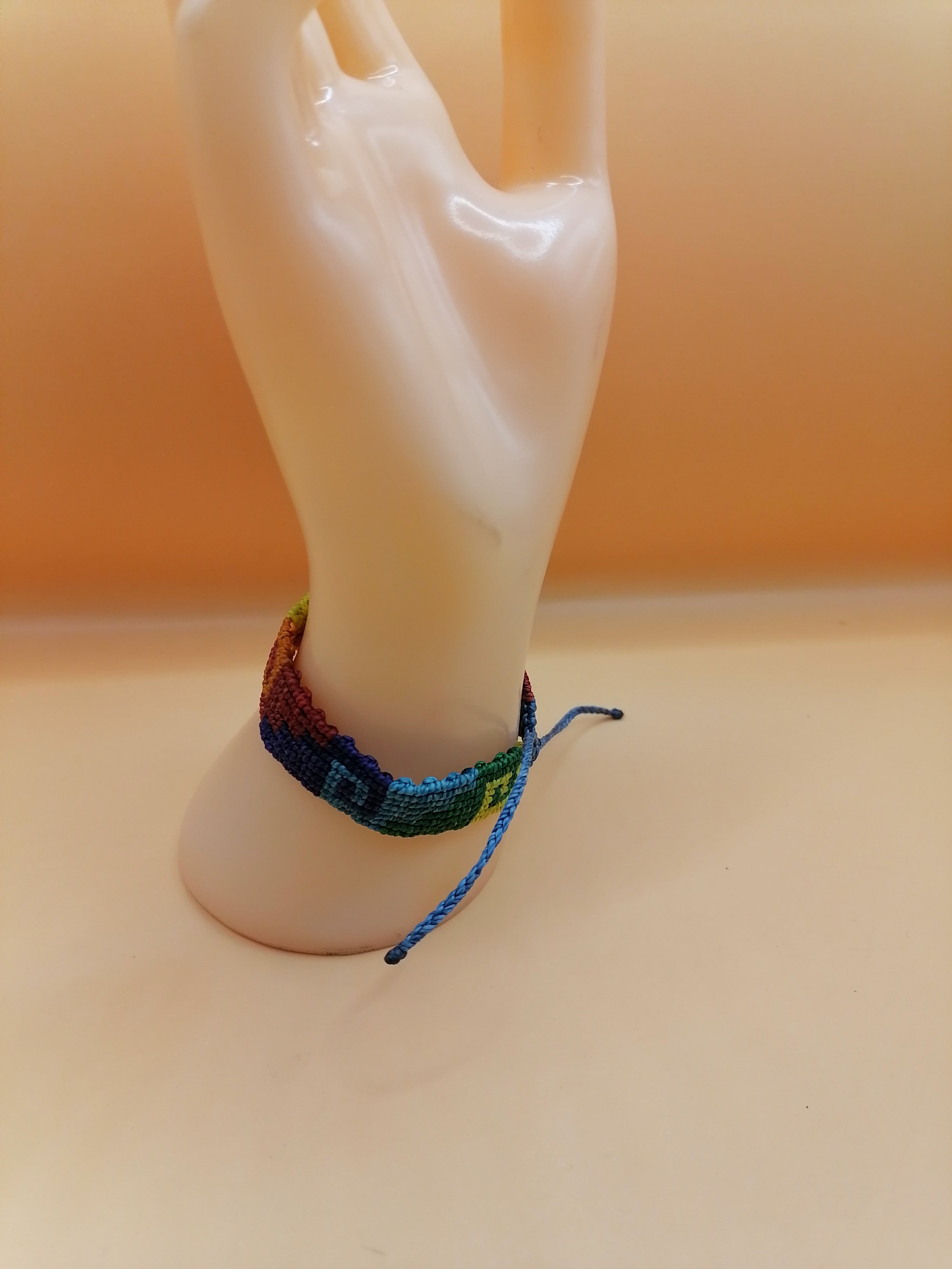Gay Pride Flag Bracelet Love Friendship Handwoven Lesbian LGBT Rainbow