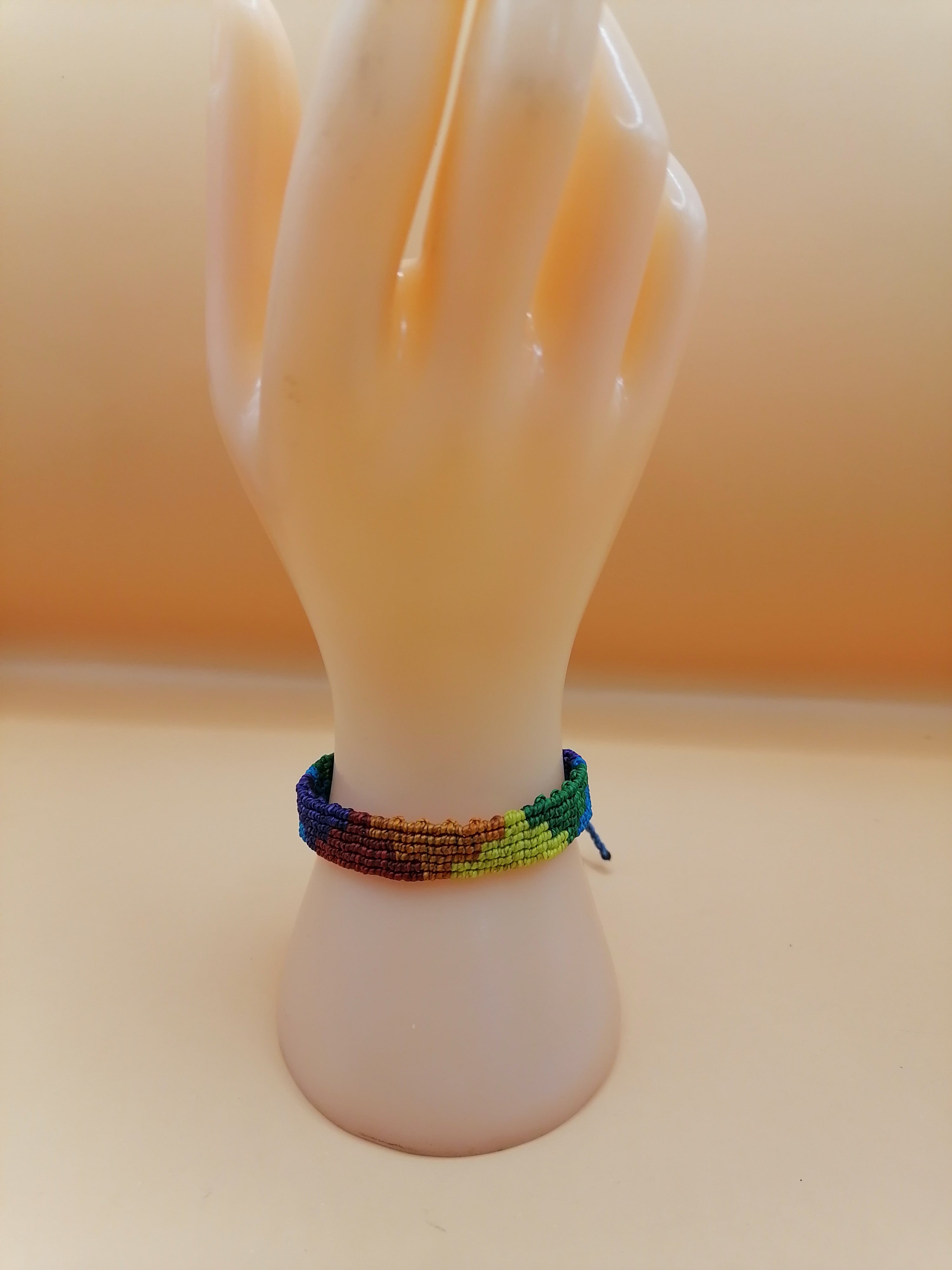 Gay Pride Flag Bracelet Love Friendship Handwoven Lesbian LGBT Rainbow