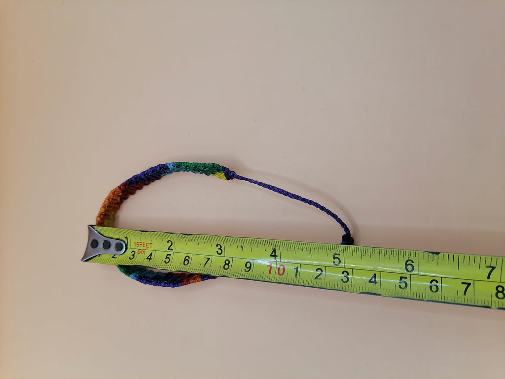 Handmade Rainbow Chakana Macrame Bracelet for LGBTQ+ Pride