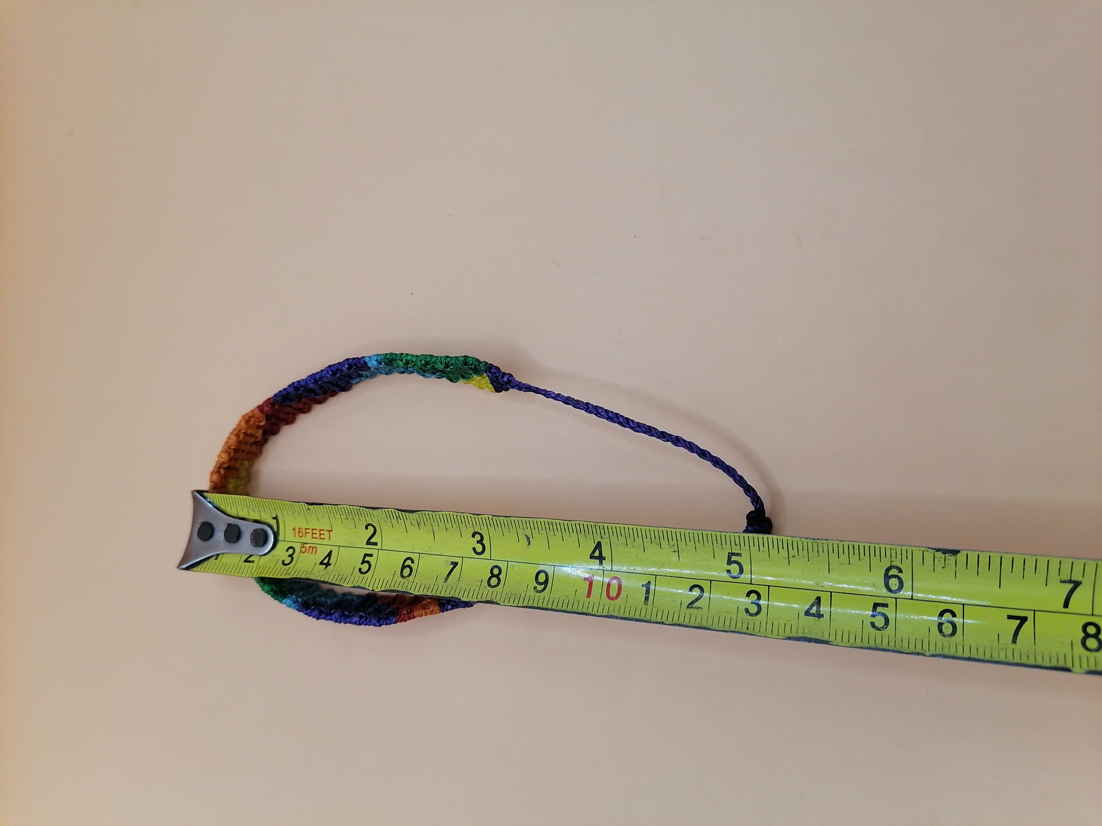 Handmade Rainbow Chakana Macrame Bracelet for LGBTQ+ Pride