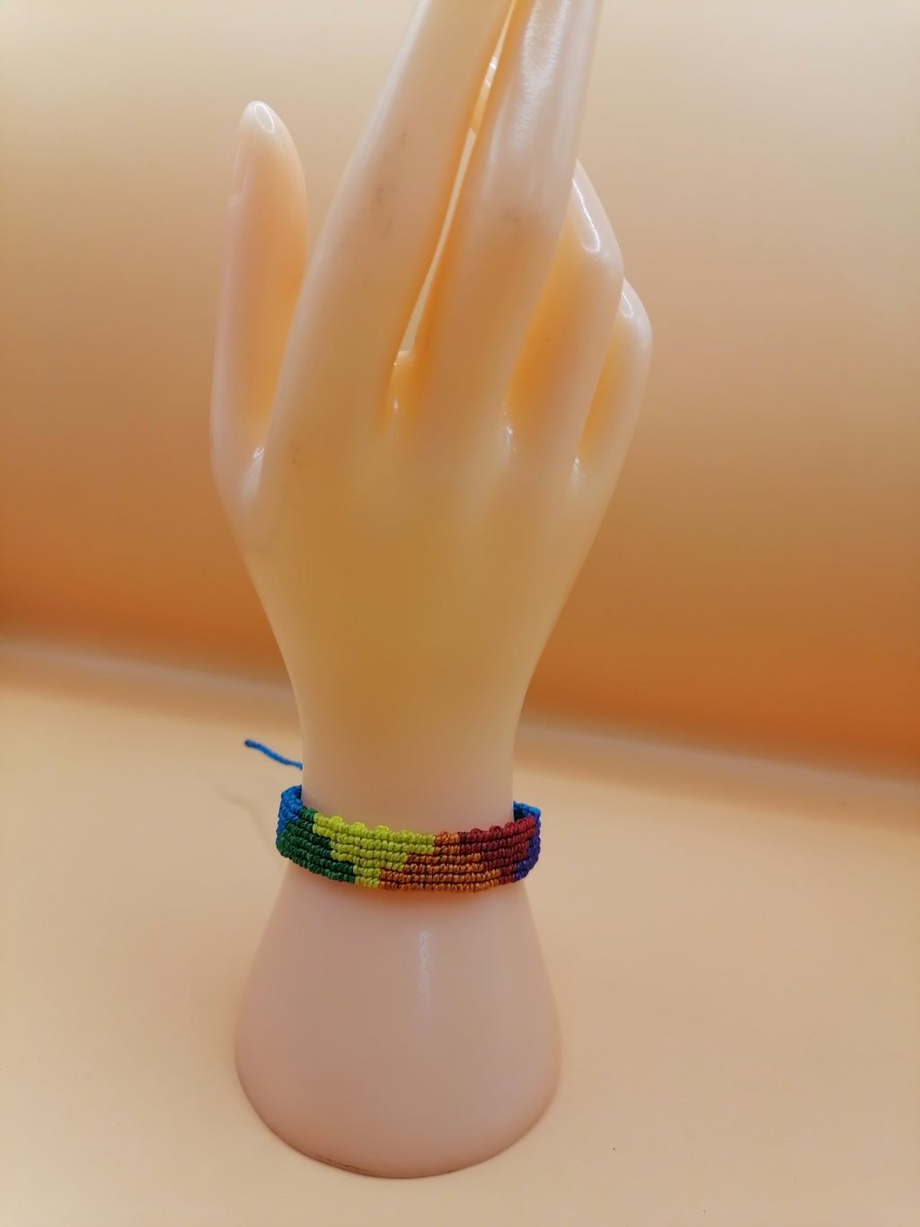 Handmade Rainbow Inca Chakana Macrame Bracelet LGBTQ Pride Bracelet