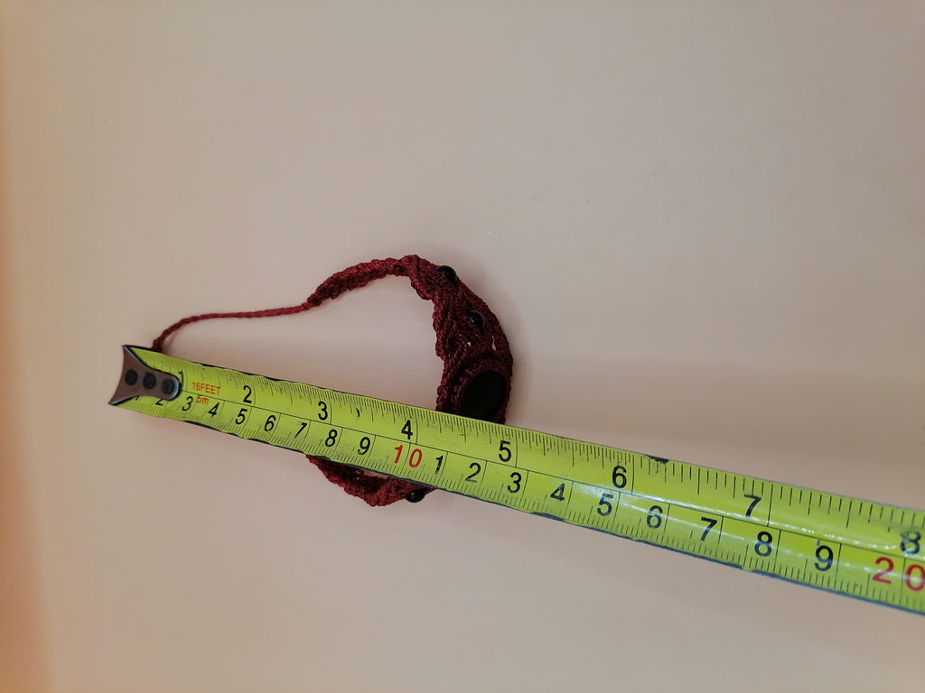 Handmade Macrame Bracelet with Natural Black Onyx