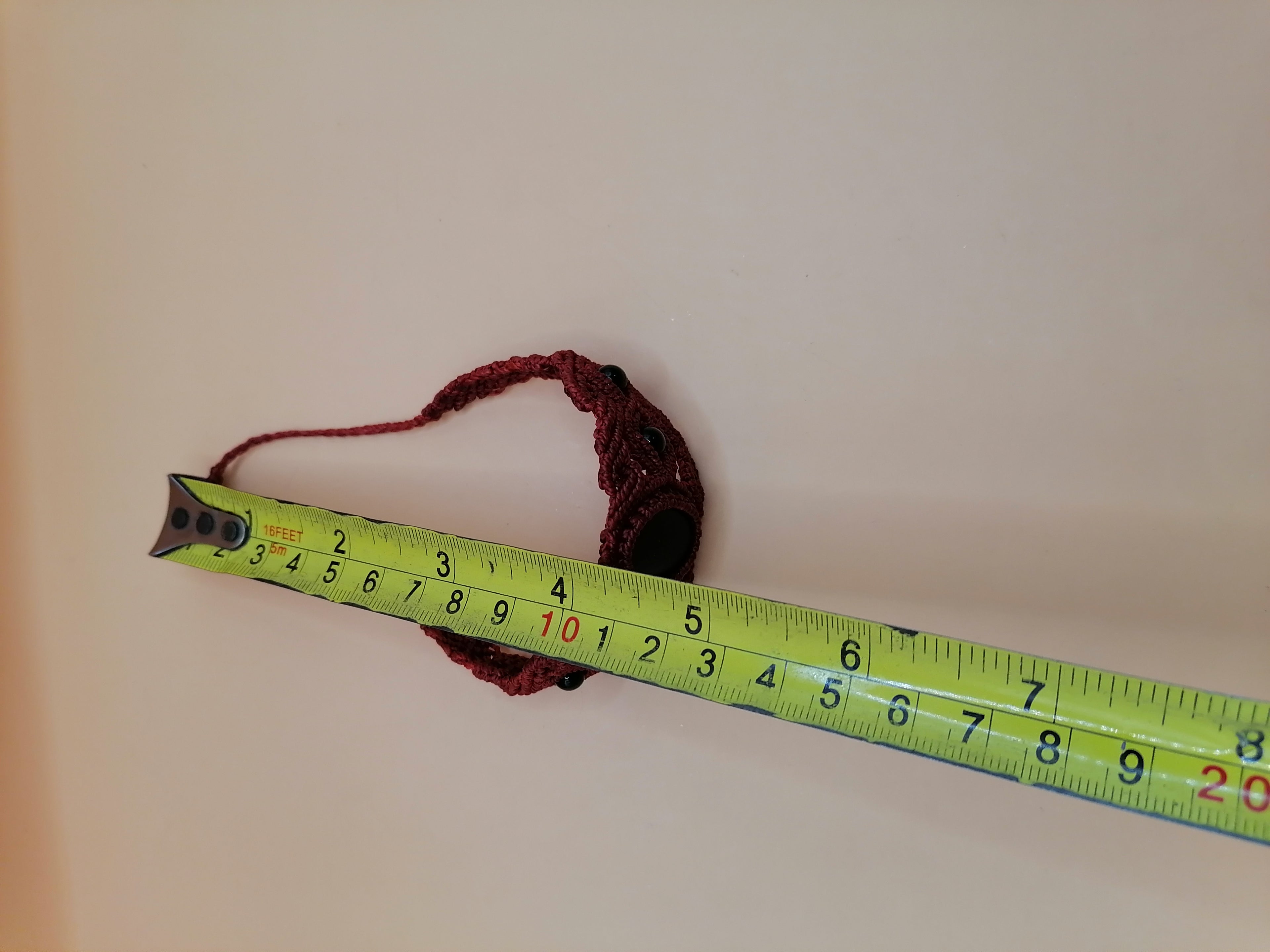 Handmade Macrame Bracelet with Natural Black Onyx