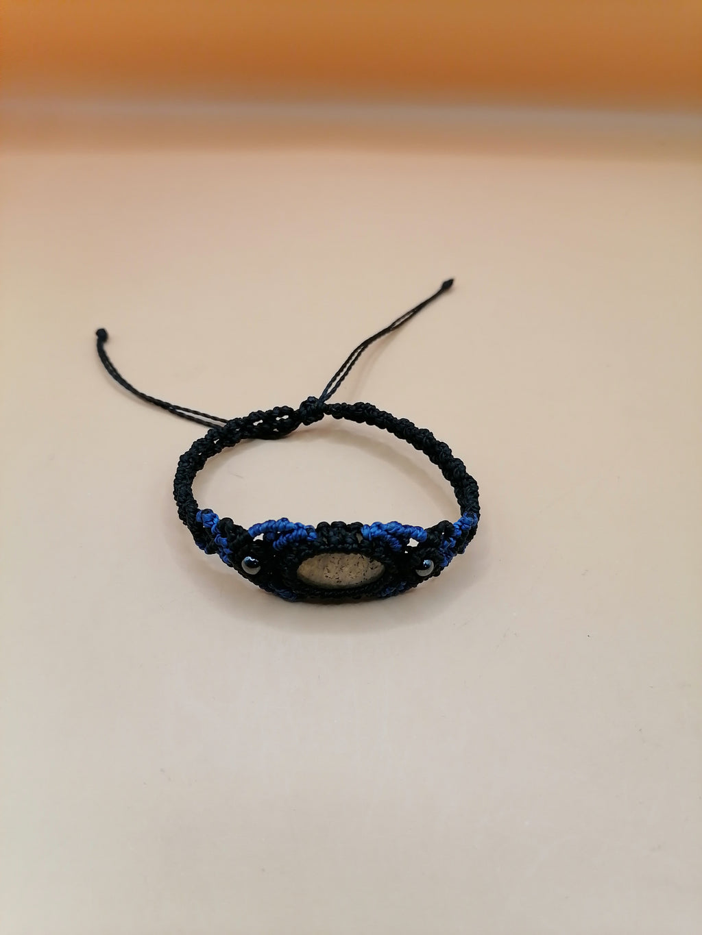 Handmade Adjustable Macrame Bracelet with Natural Stone