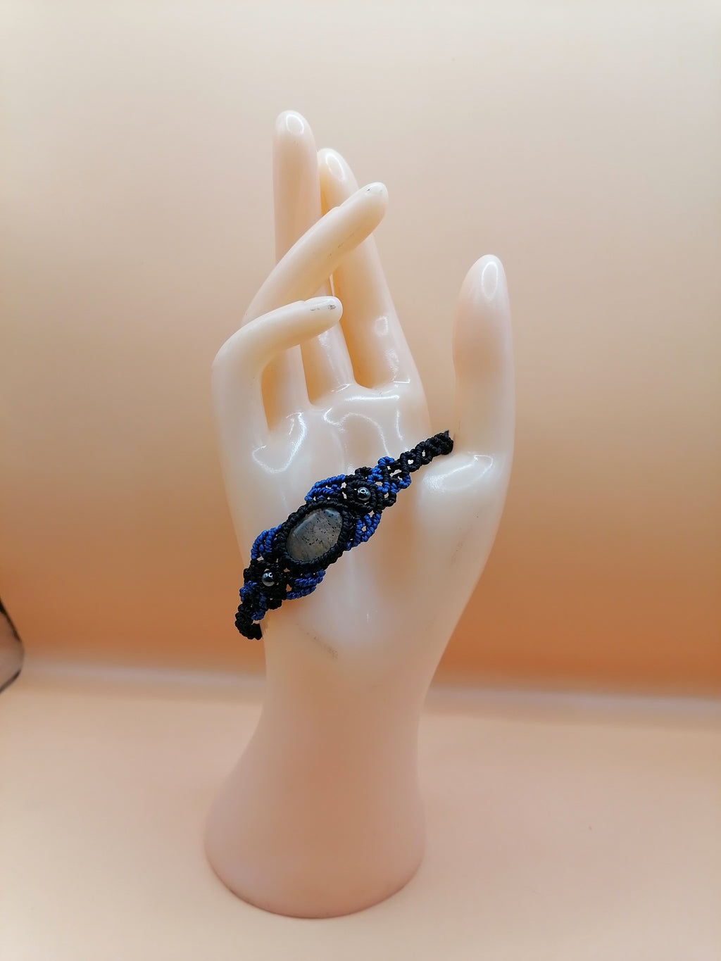 Handmade Adjustable Macrame Bracelet with Natural Stone