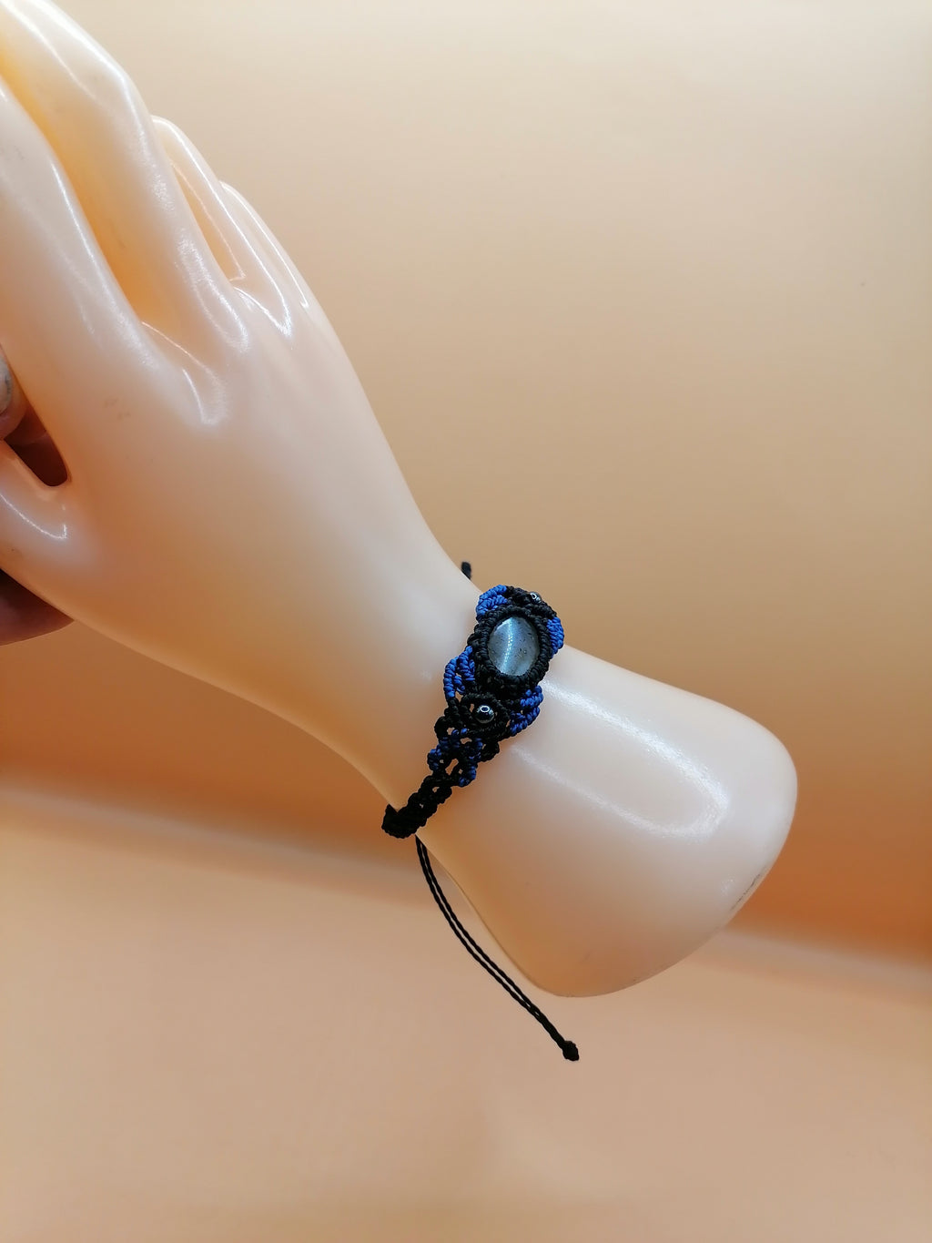 Handmade Adjustable Macrame Bracelet with Natural Stone
