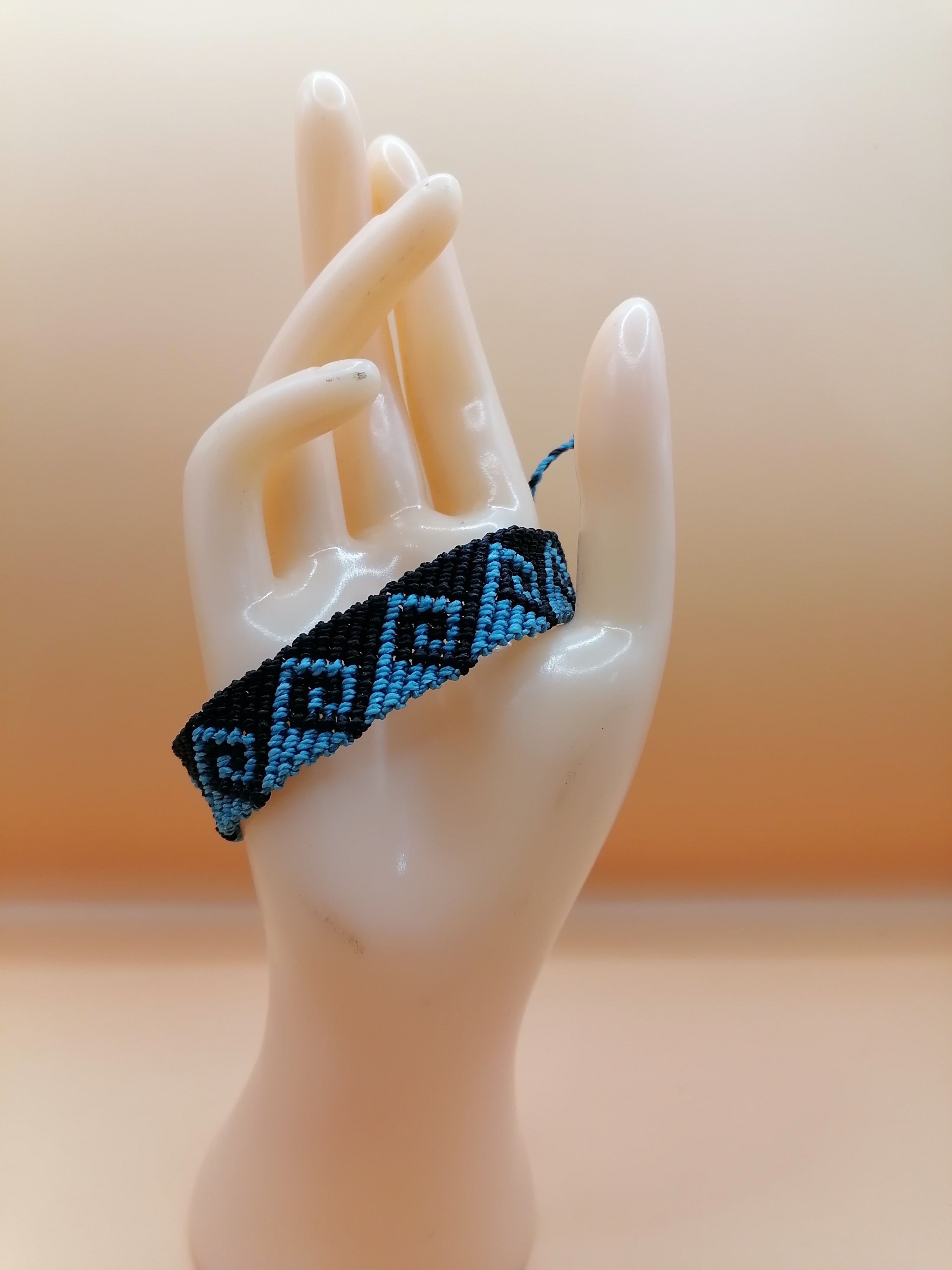 Handmade Andean Macrame Bracelet with Inca Labyrinth Design