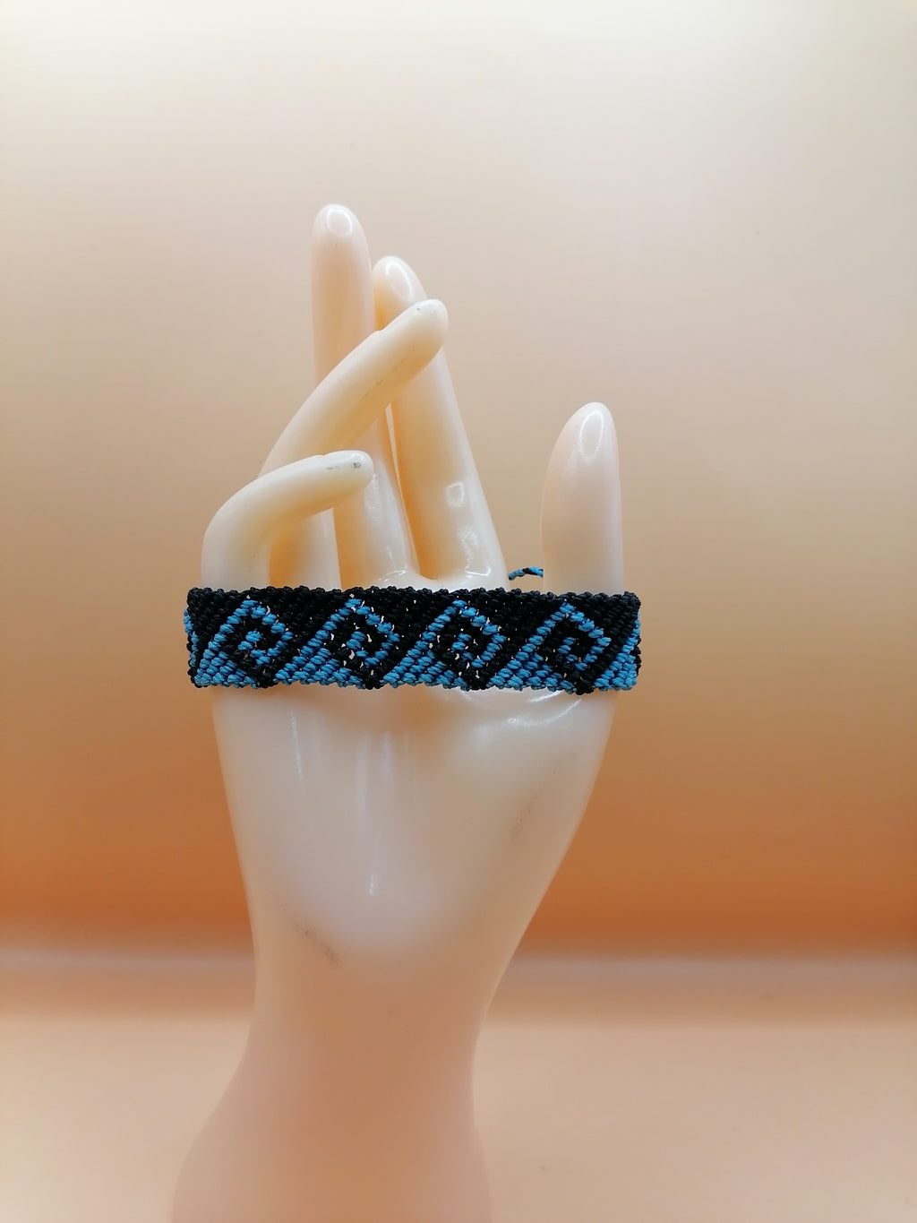 Handmade Andean Macrame Bracelet with Inca Labyrinth Design