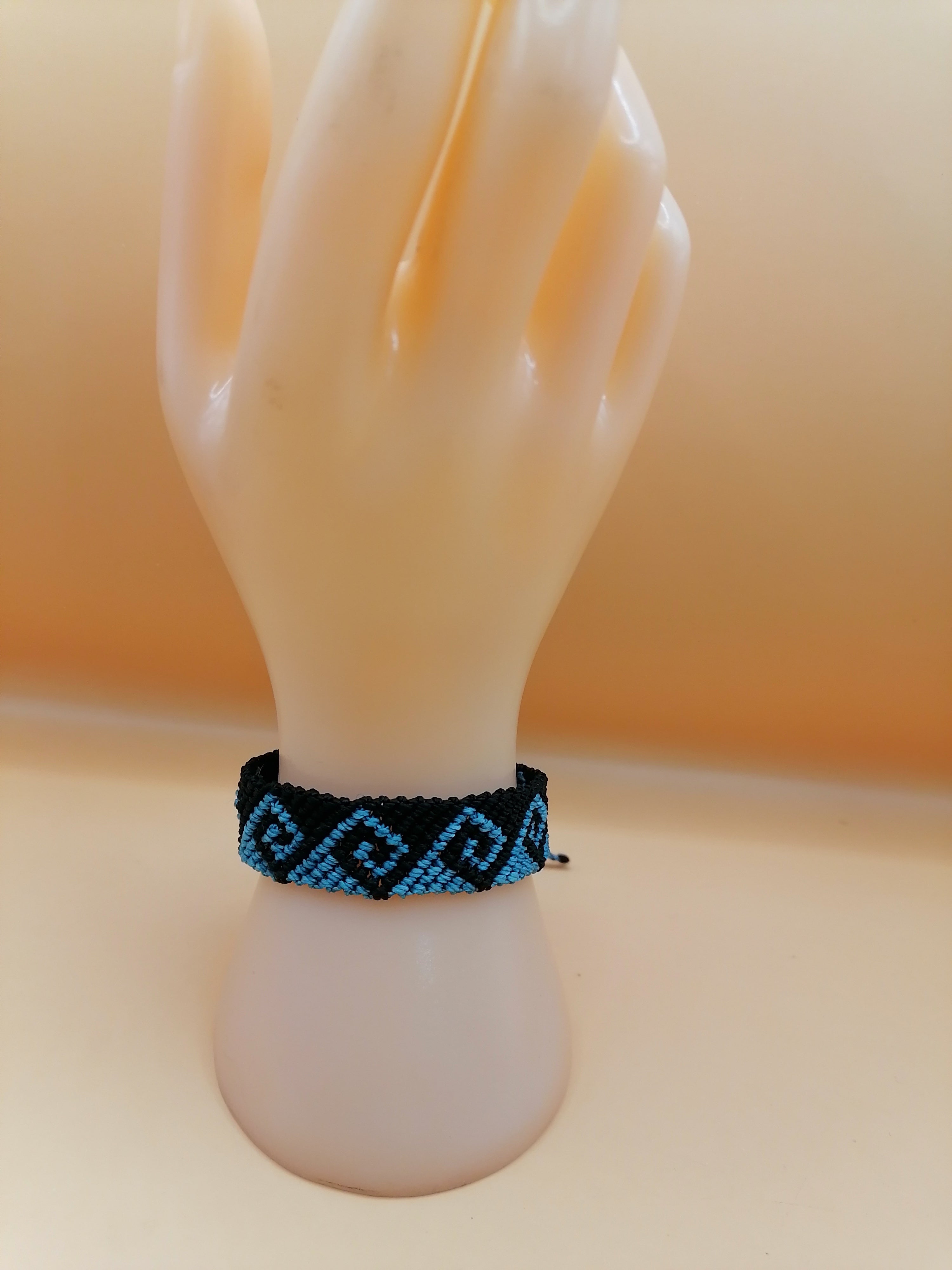 Handmade Andean Macrame Bracelet with Inca Labyrinth Design