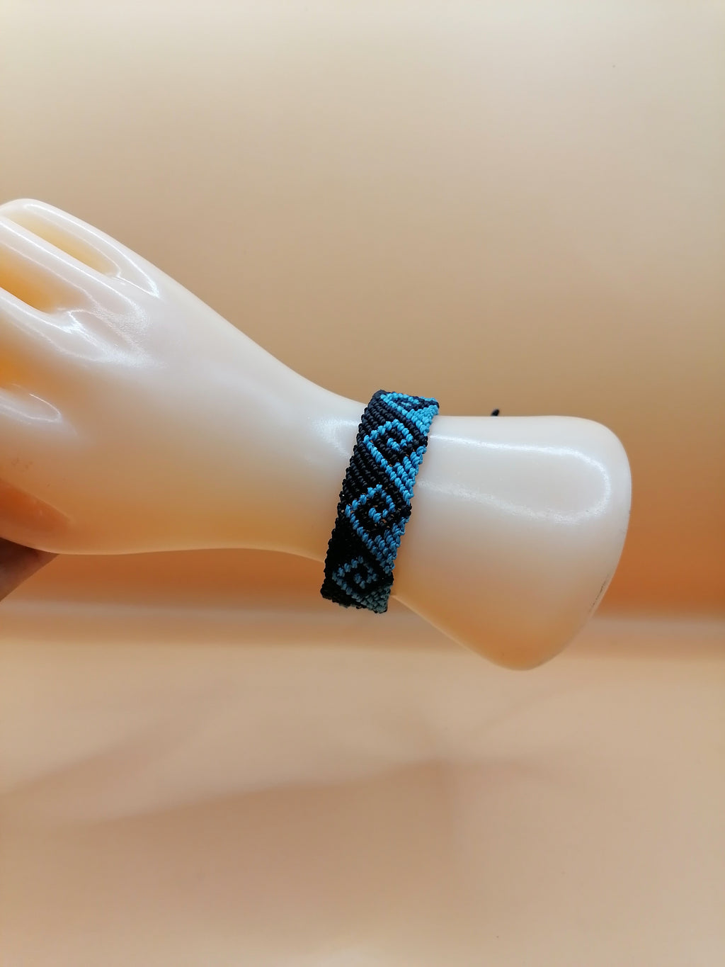 Handmade Andean Macrame Bracelet with Inca Labyrinth Design