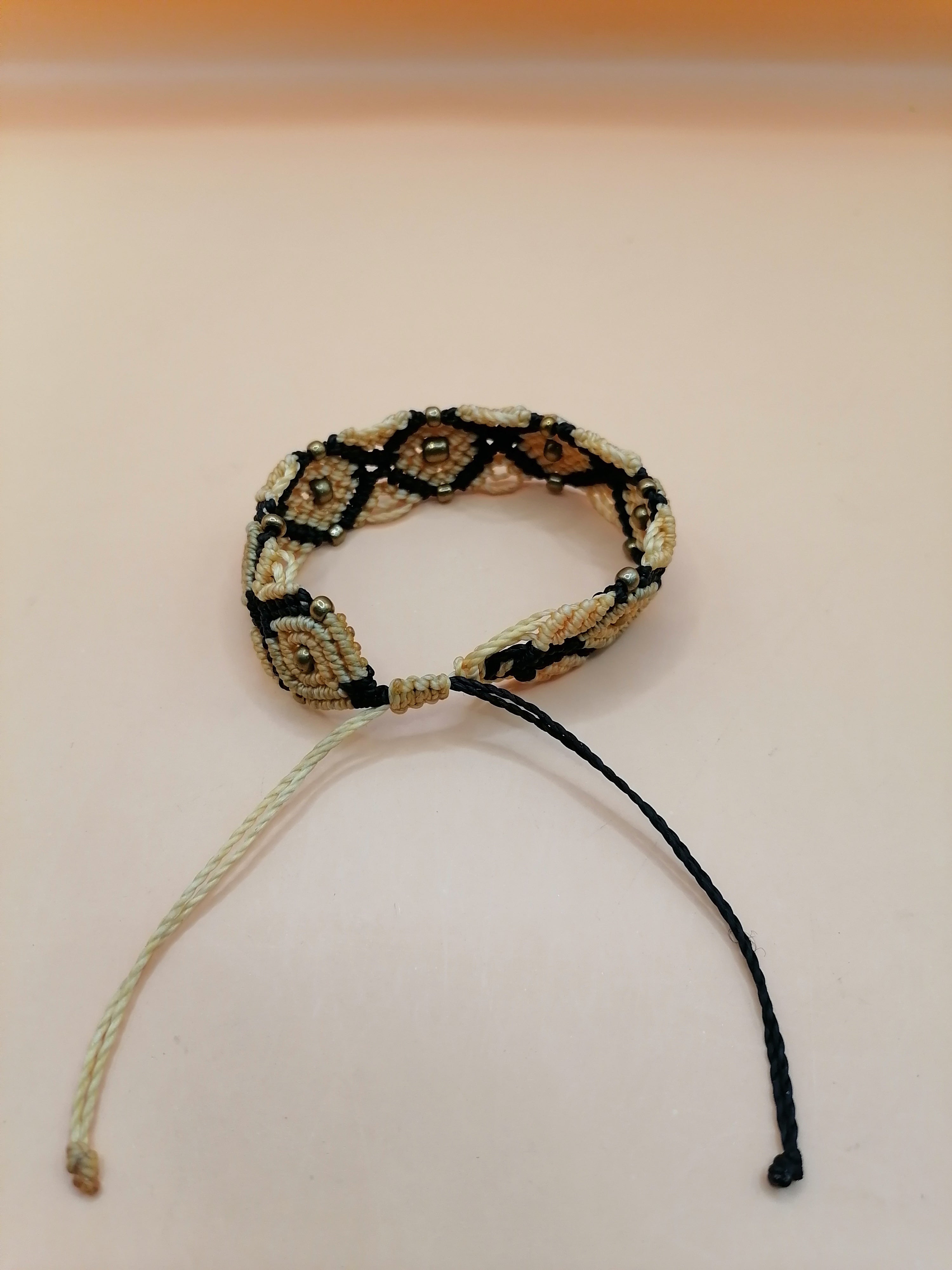 Handmade Macrame Bracelet with Diamond Design
