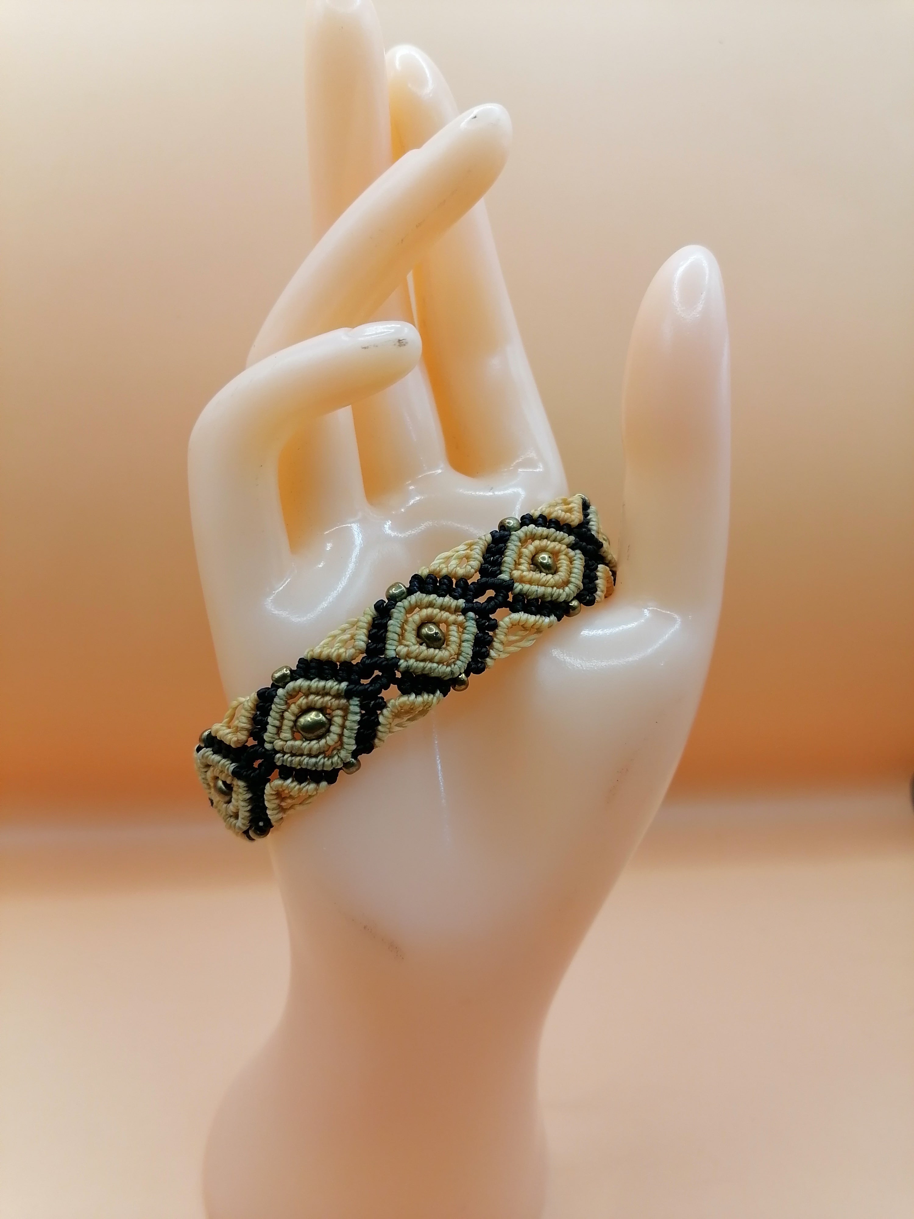 Handmade Macrame Bracelet with Diamond Design