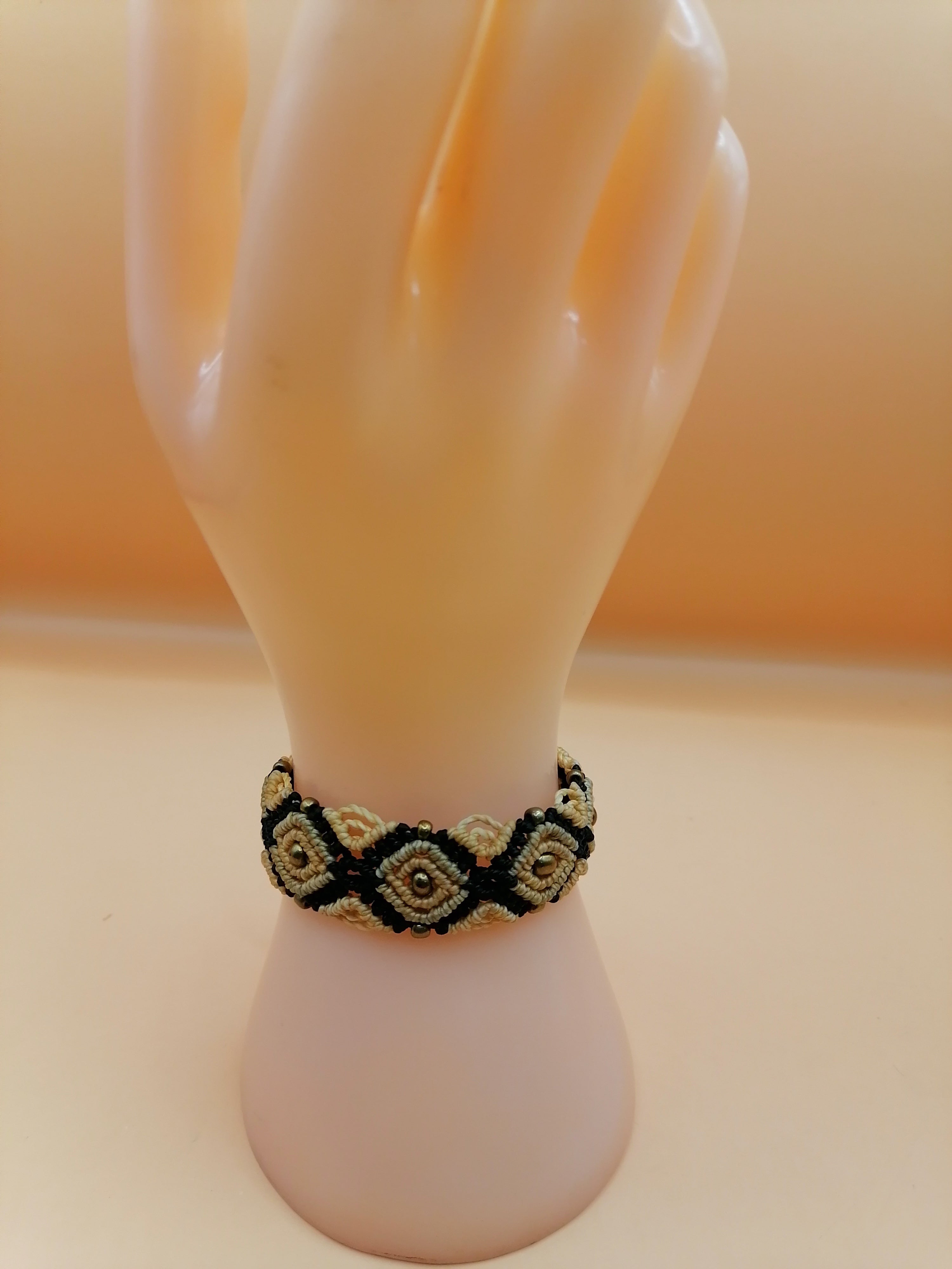 Handmade Macrame Bracelet with Diamond Design