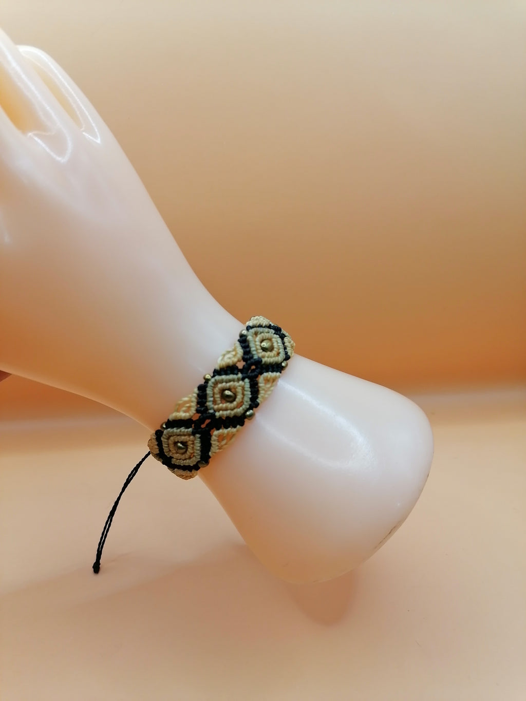 Handmade Macrame Bracelet with Diamond Design