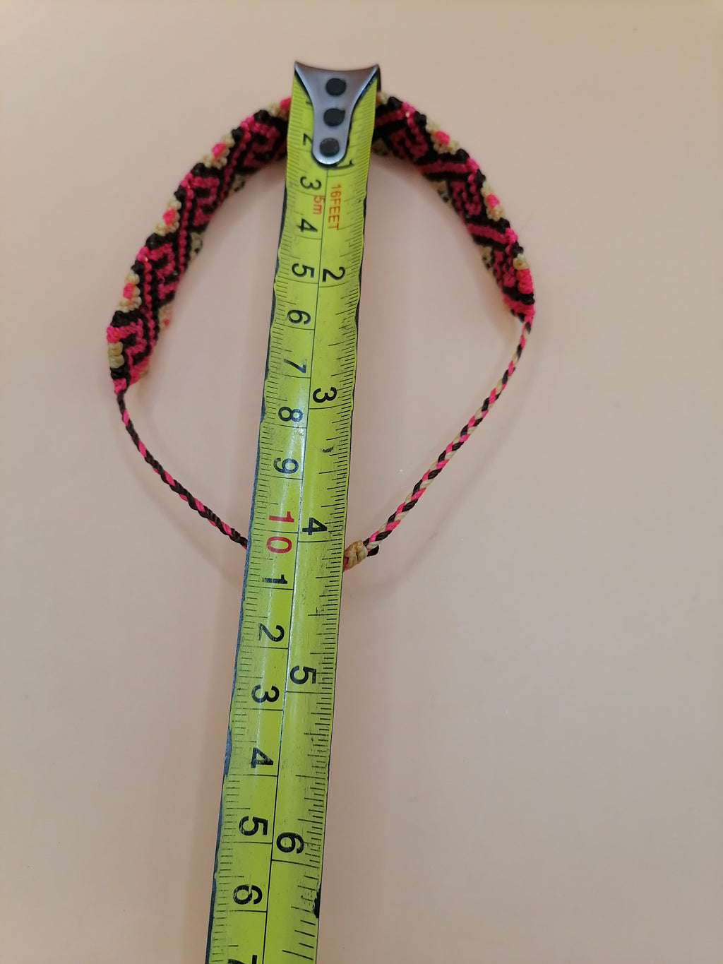 Inca Labyrinth Bracelet Woven Macrame Adjustable Pink Black