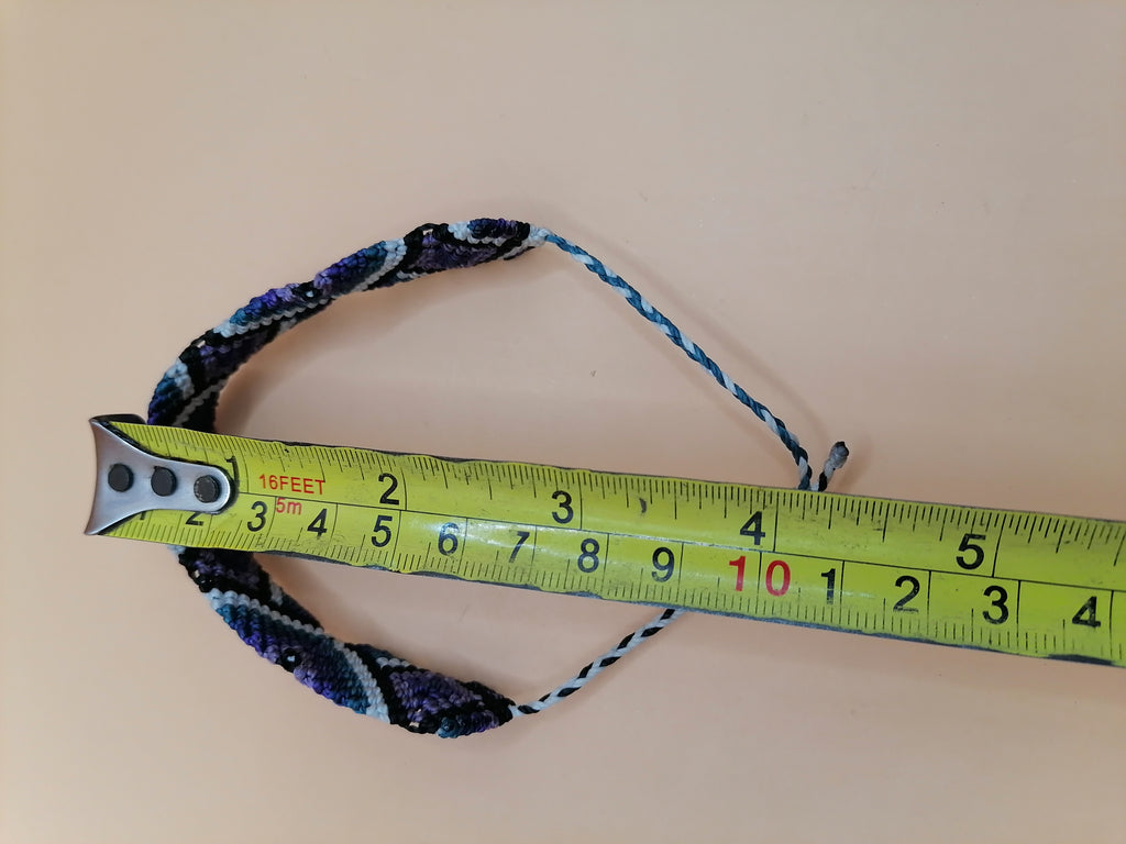 Geometric Macrame Bracelet, Hand-Woven, in Shades of Blue and Purple